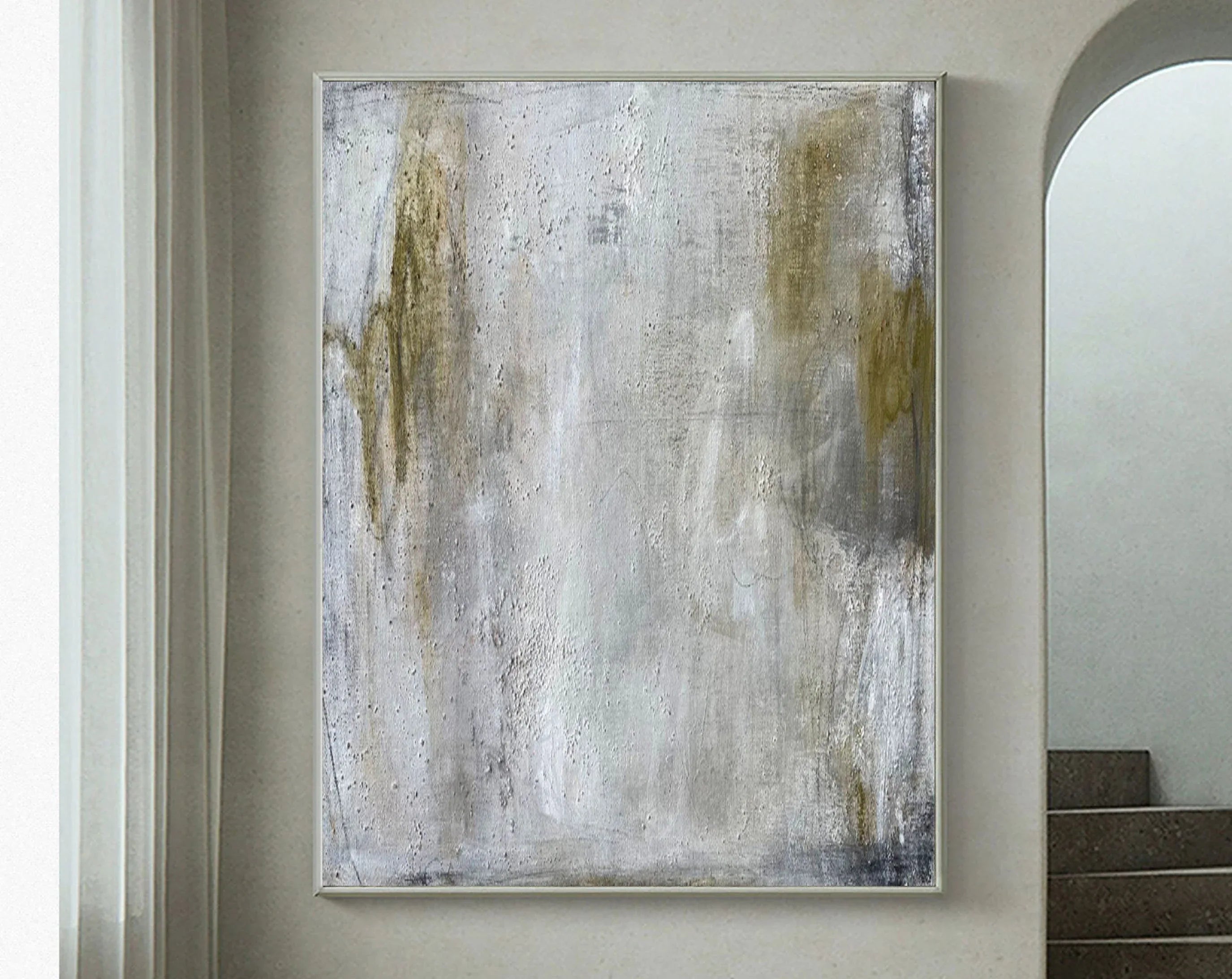 Gray Texture Echo-Grey Green Abstract Texture Wall Art for Modern Home Decoration - artextured