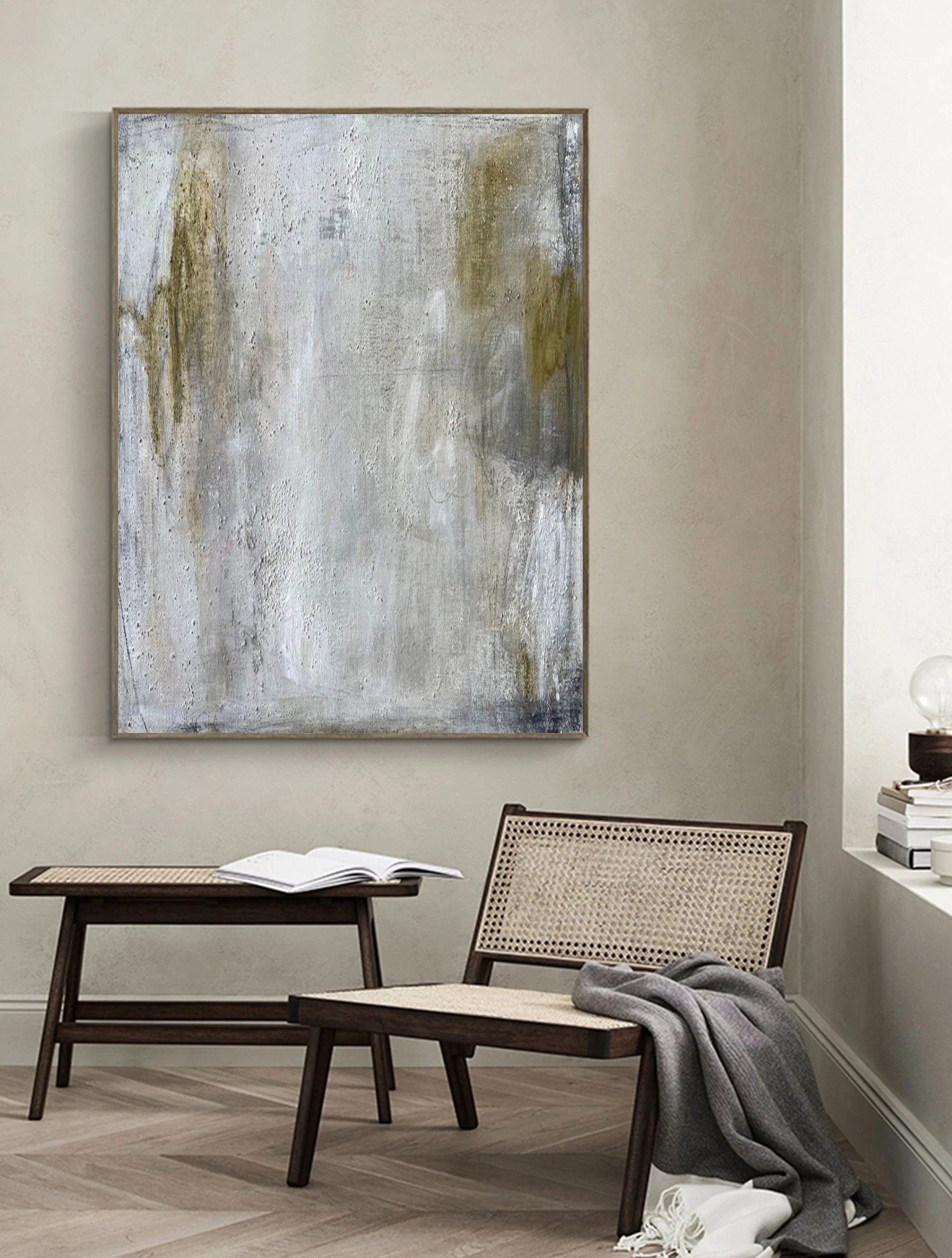 Gray Texture Echo-Grey Green Abstract Texture Wall Art for Modern Home Decoration - artextured