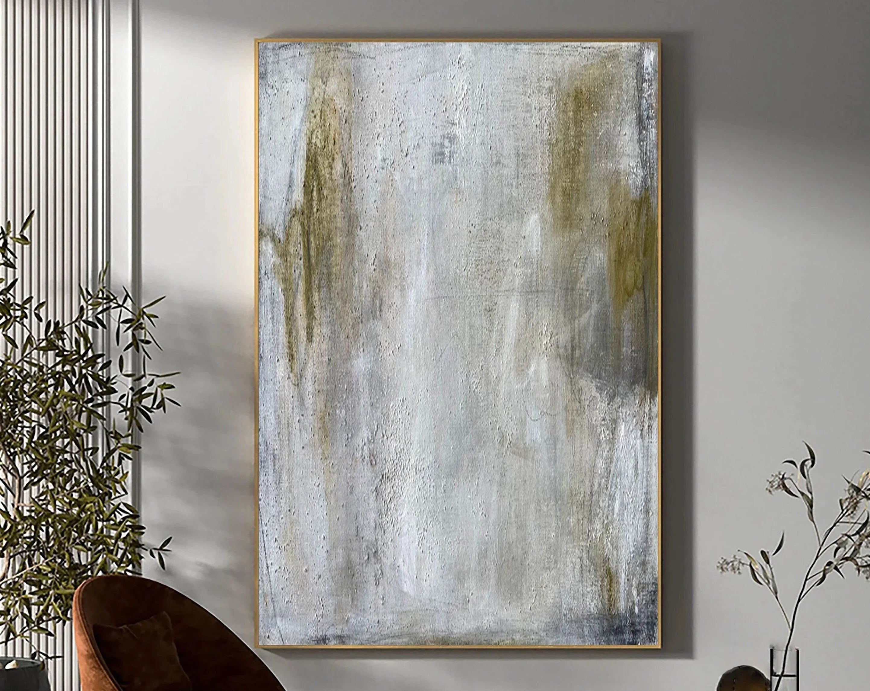 Gray Texture Echo-Grey Green Abstract Texture Wall Art for Modern Home Decoration - artextured