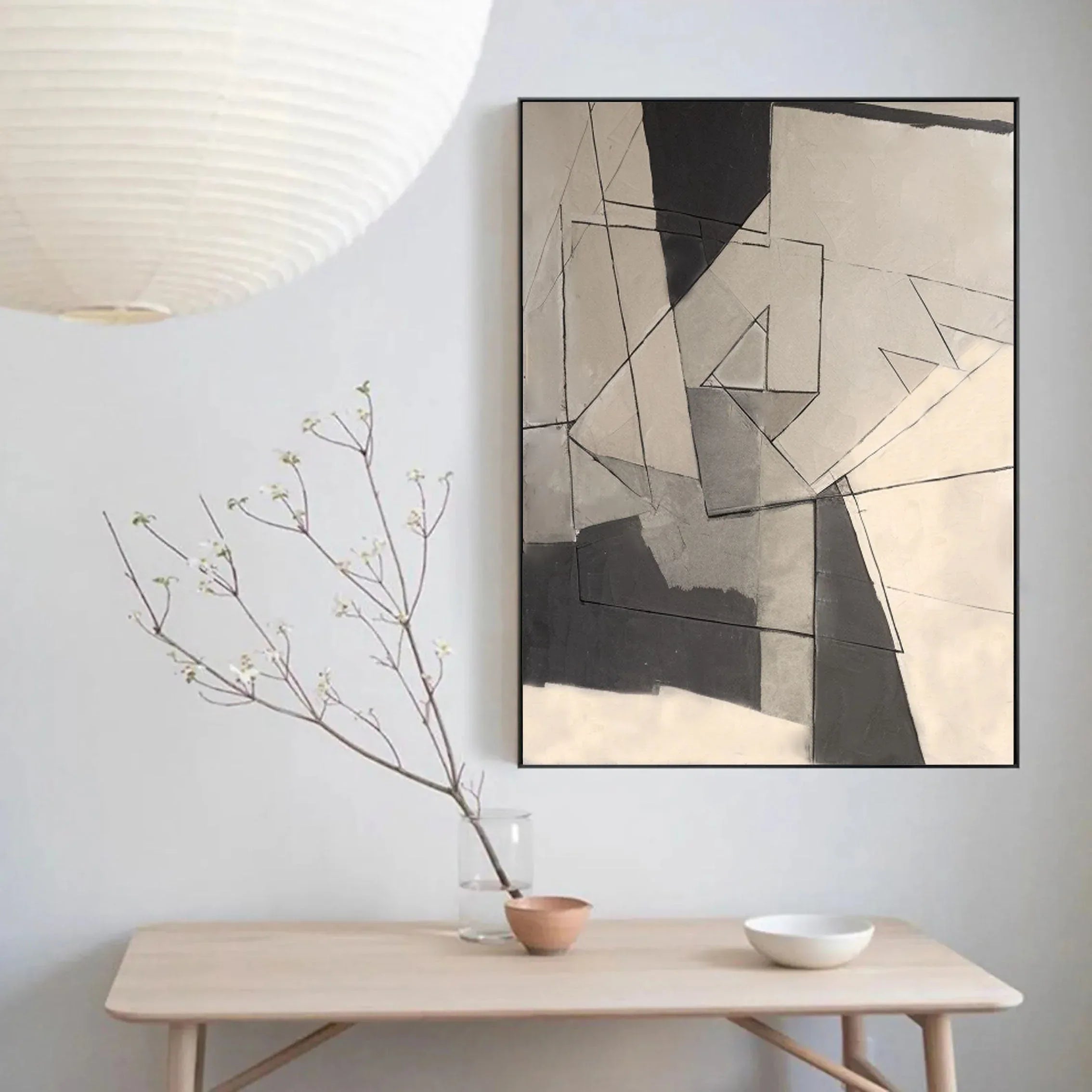Fractured Dimensions-Geometric Abstract Wall Art in Modern Home Decoration - artextured