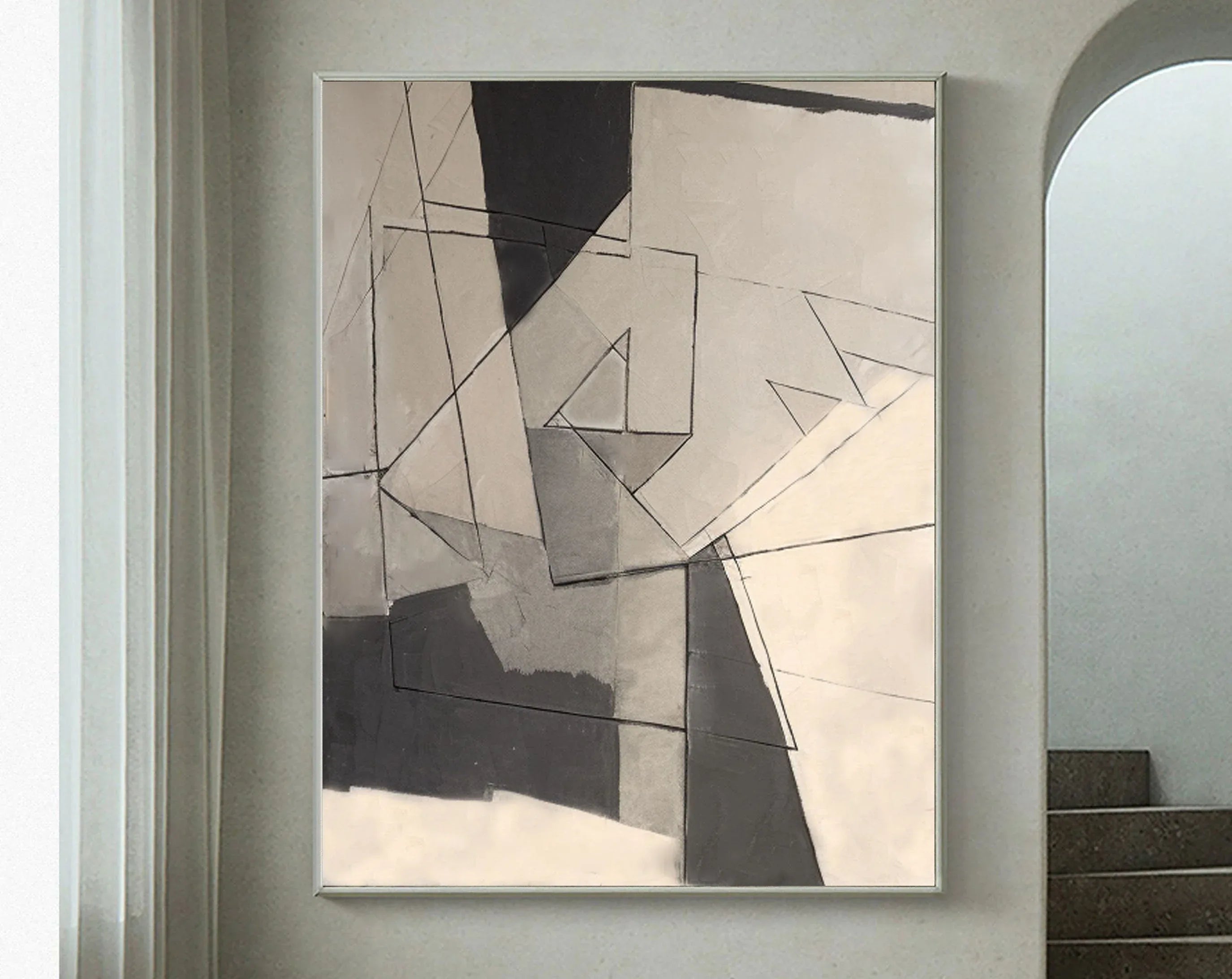 Fractured Dimensions-Geometric Abstract Wall Art in Modern Home Decoration - artextured