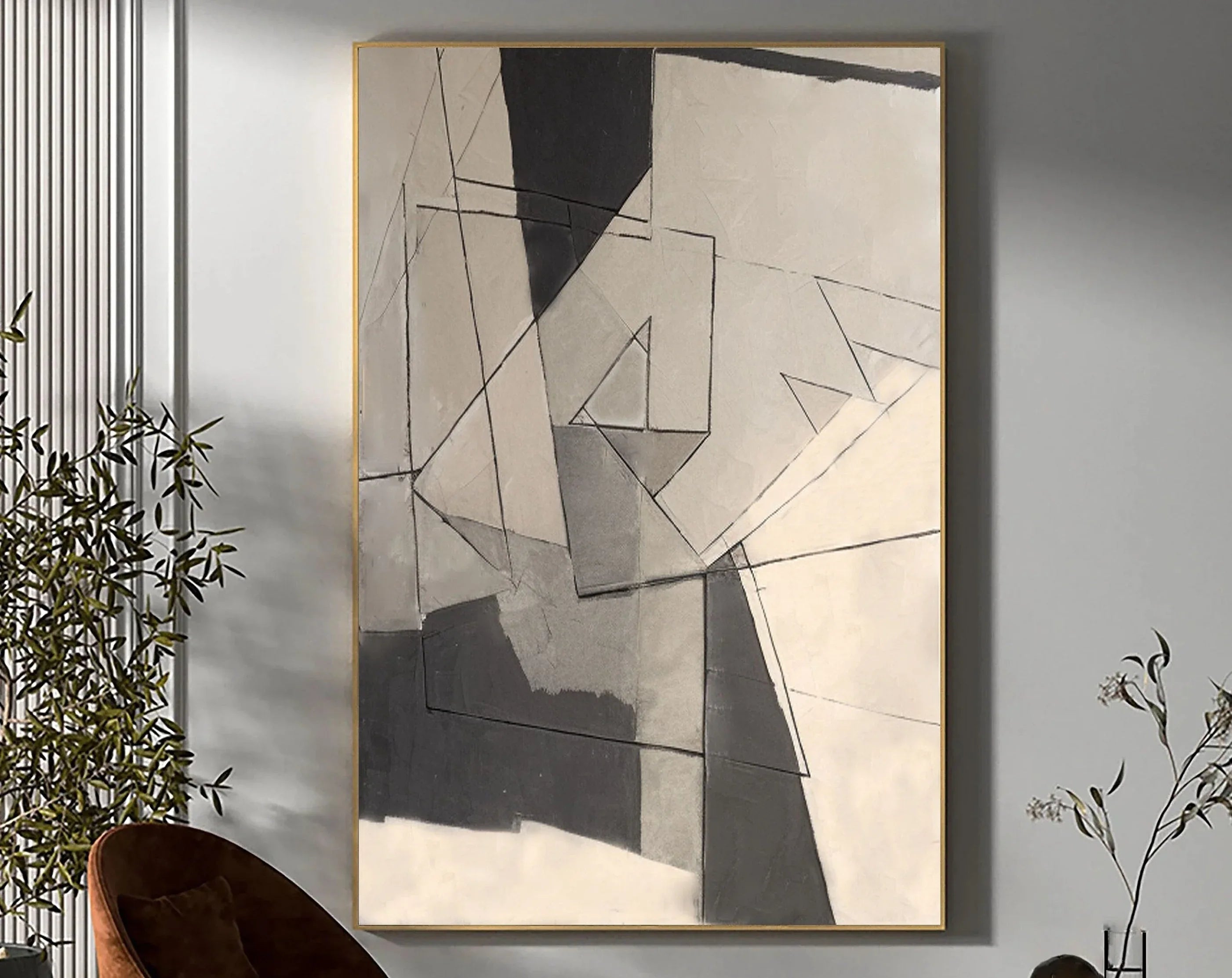 Fractured Dimensions-Geometric Abstract Wall Art in Modern Home Decoration - artextured