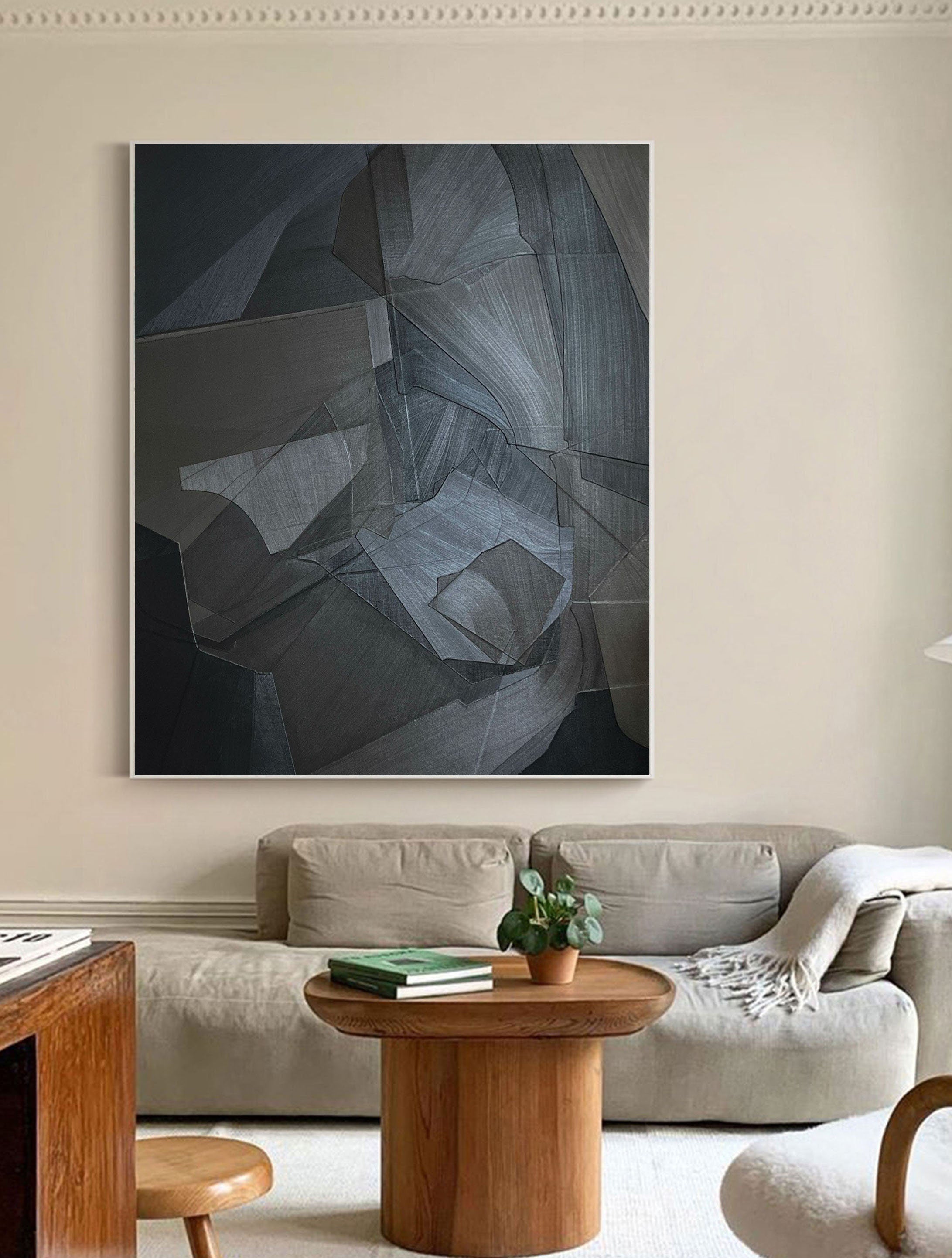 Dark Geometric Abstract Wall Art
