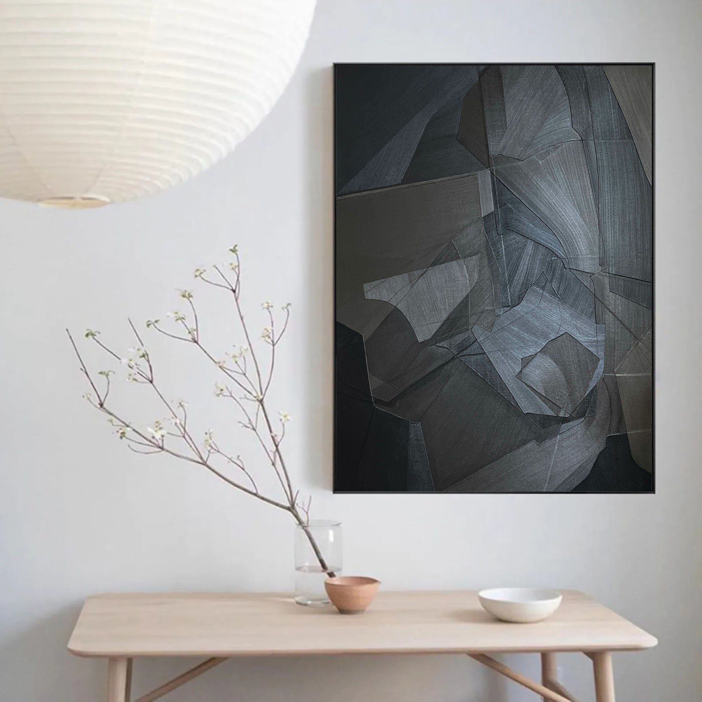 Dark Geometric Abstract Wall Art