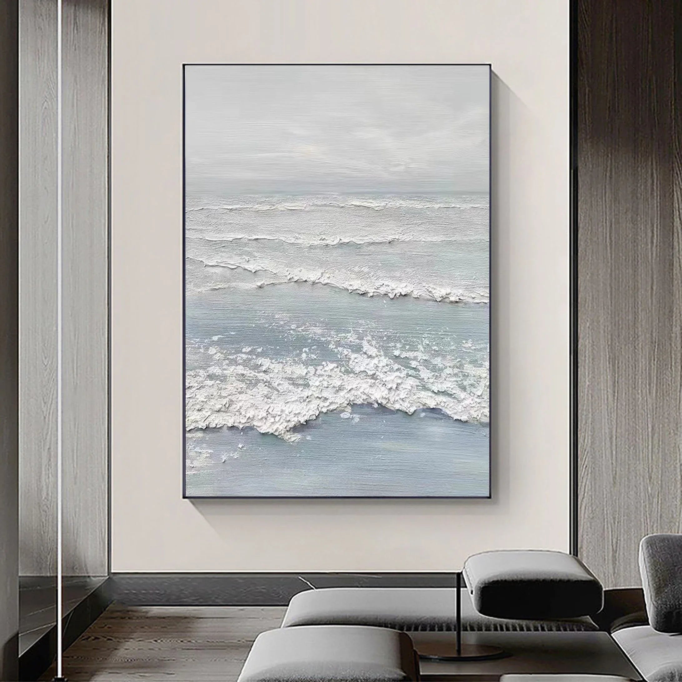 Tranquil Tides: Textured Ocean-Inspired Wall Art - artextured