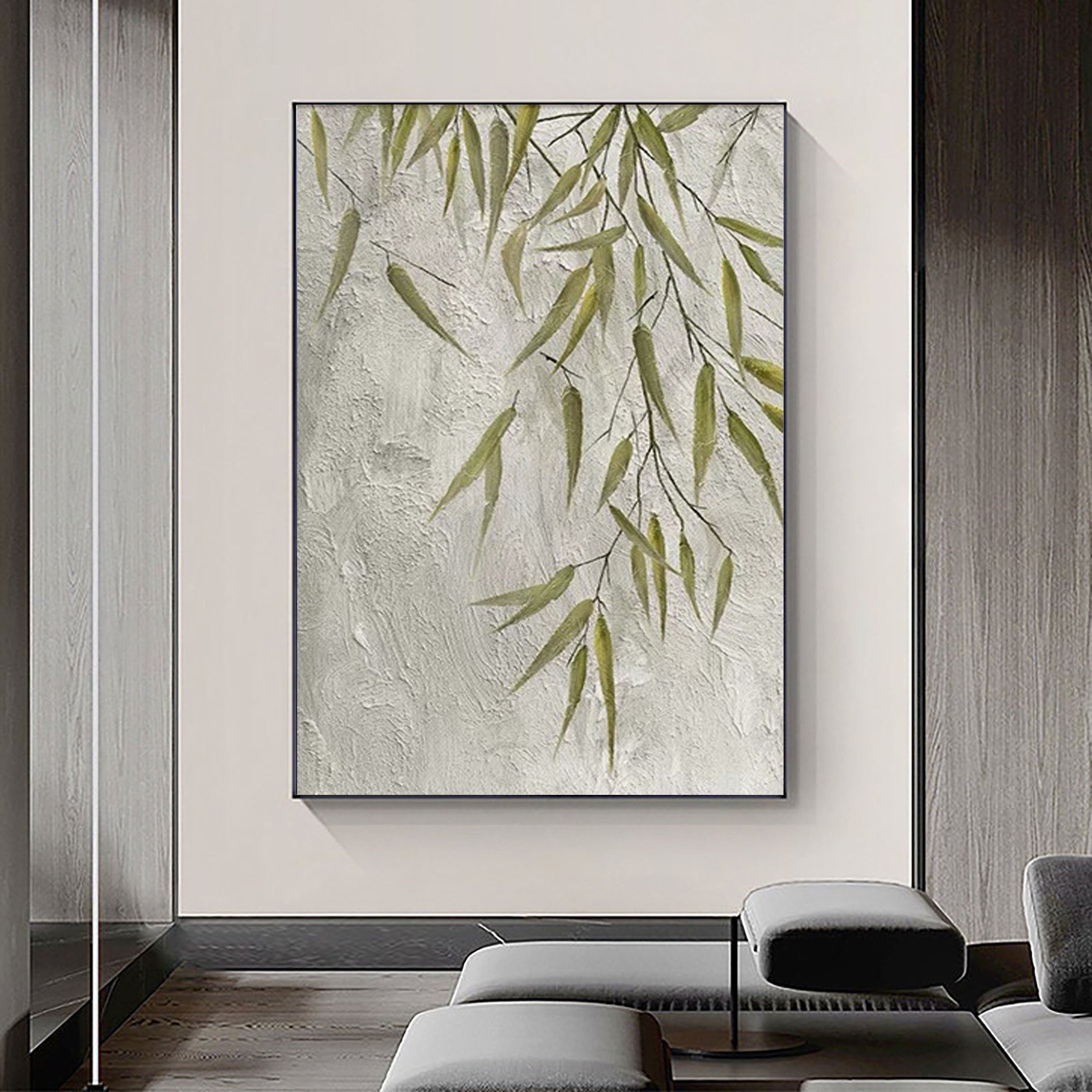 Willow Grace: Textured Botanical Wall Art