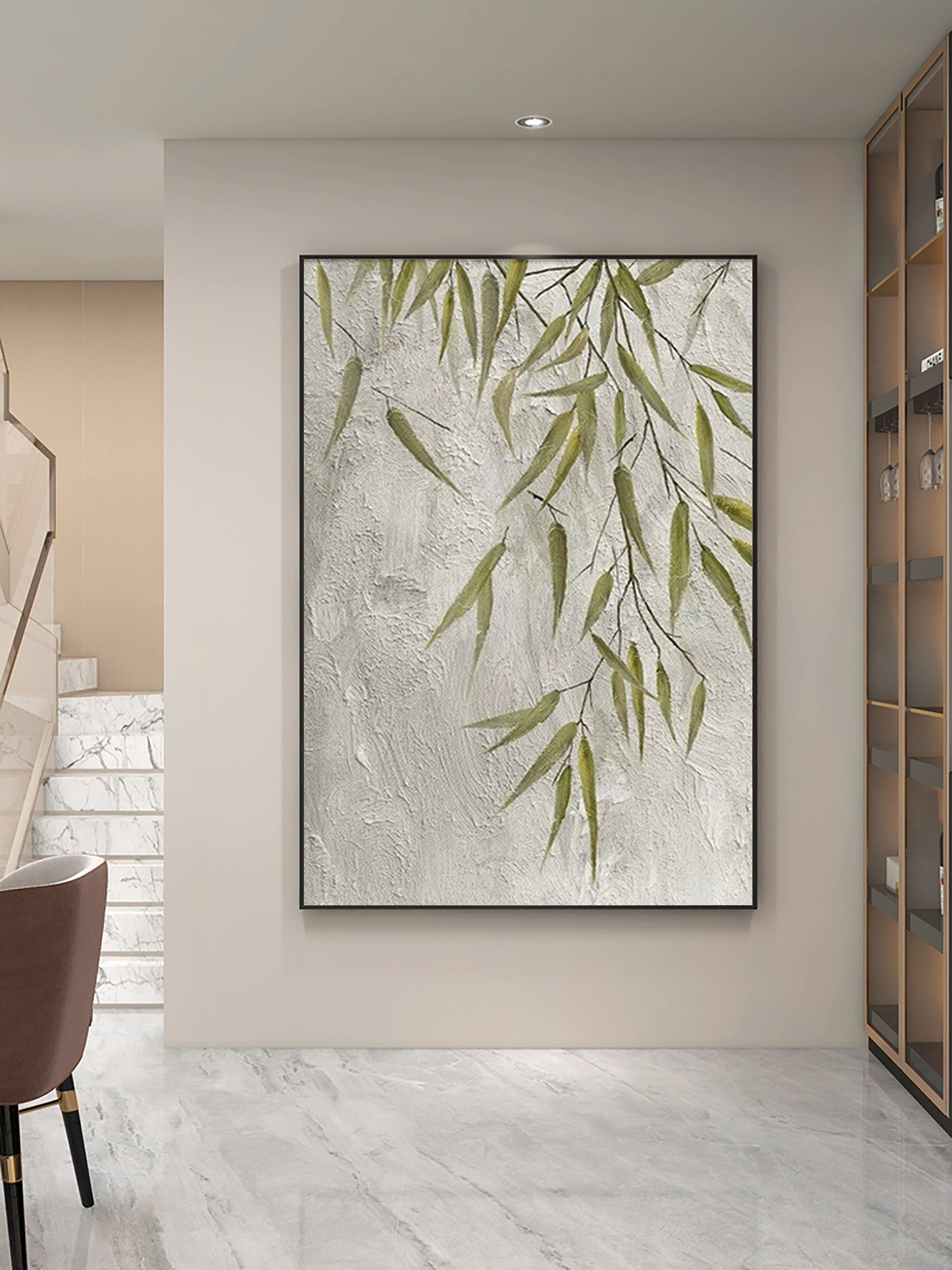 Willow Grace: Textured Botanical Wall Art