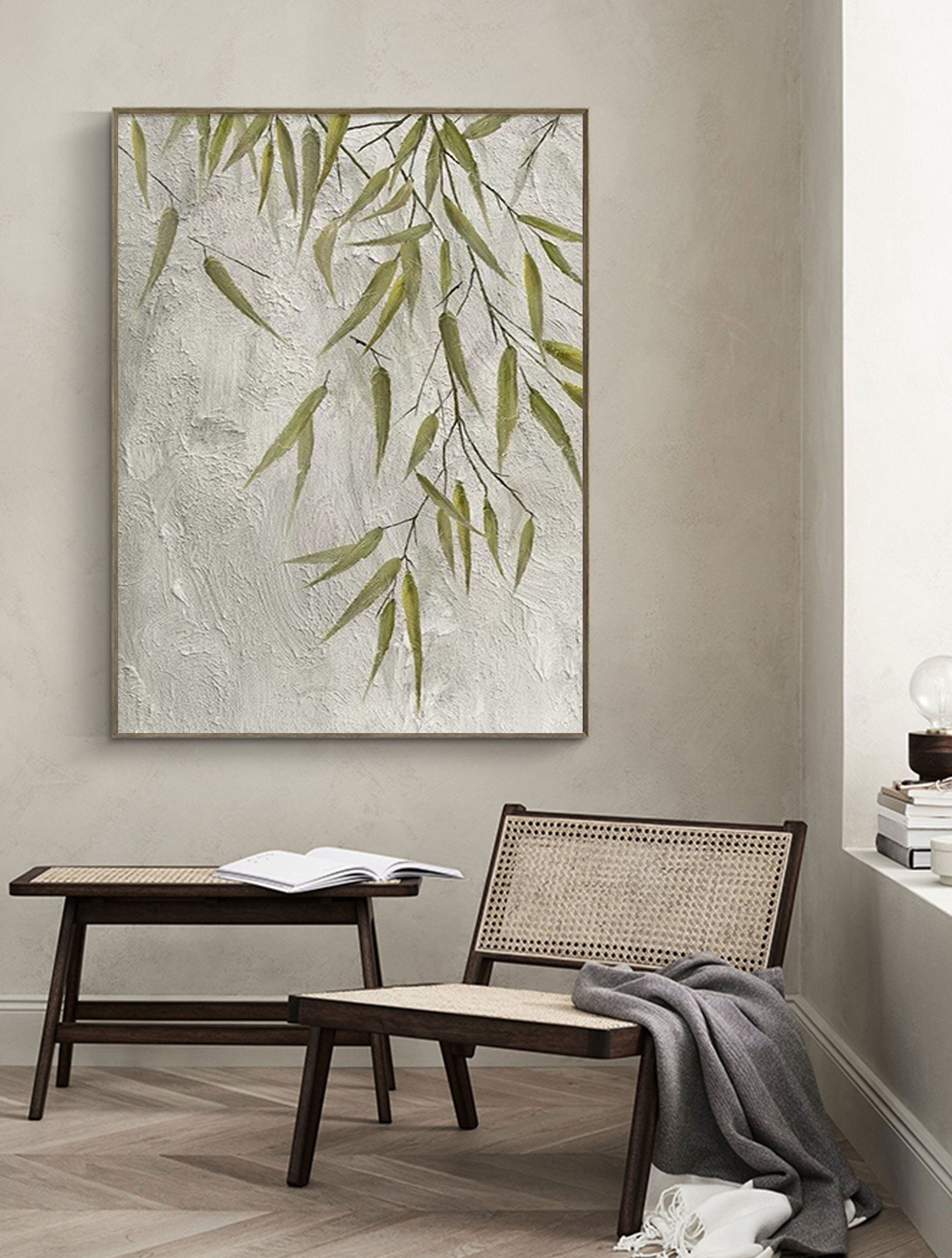 Willow Grace: Textured Botanical Wall Art