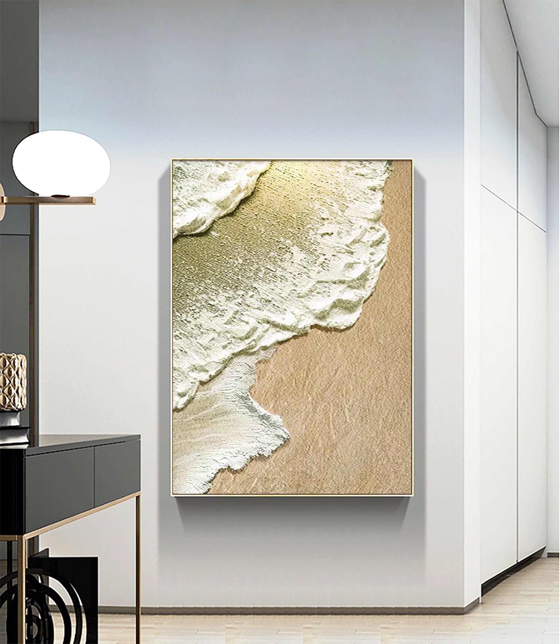 Coastal Whisper: Abstract Ocean and Sand Texture