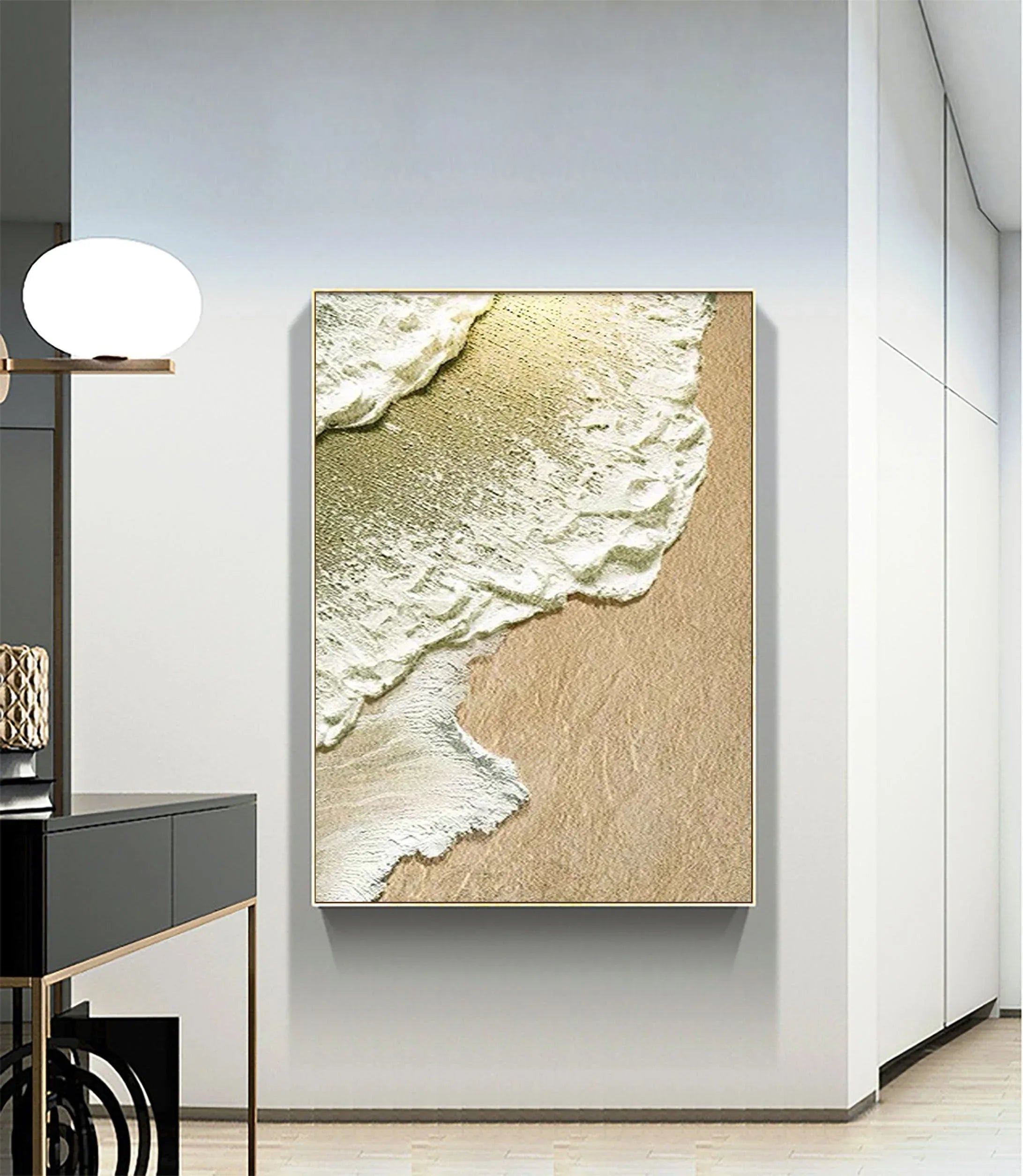Coastal Whisper-Abstract Ocean and Sand Texture Wall Art - artextured
