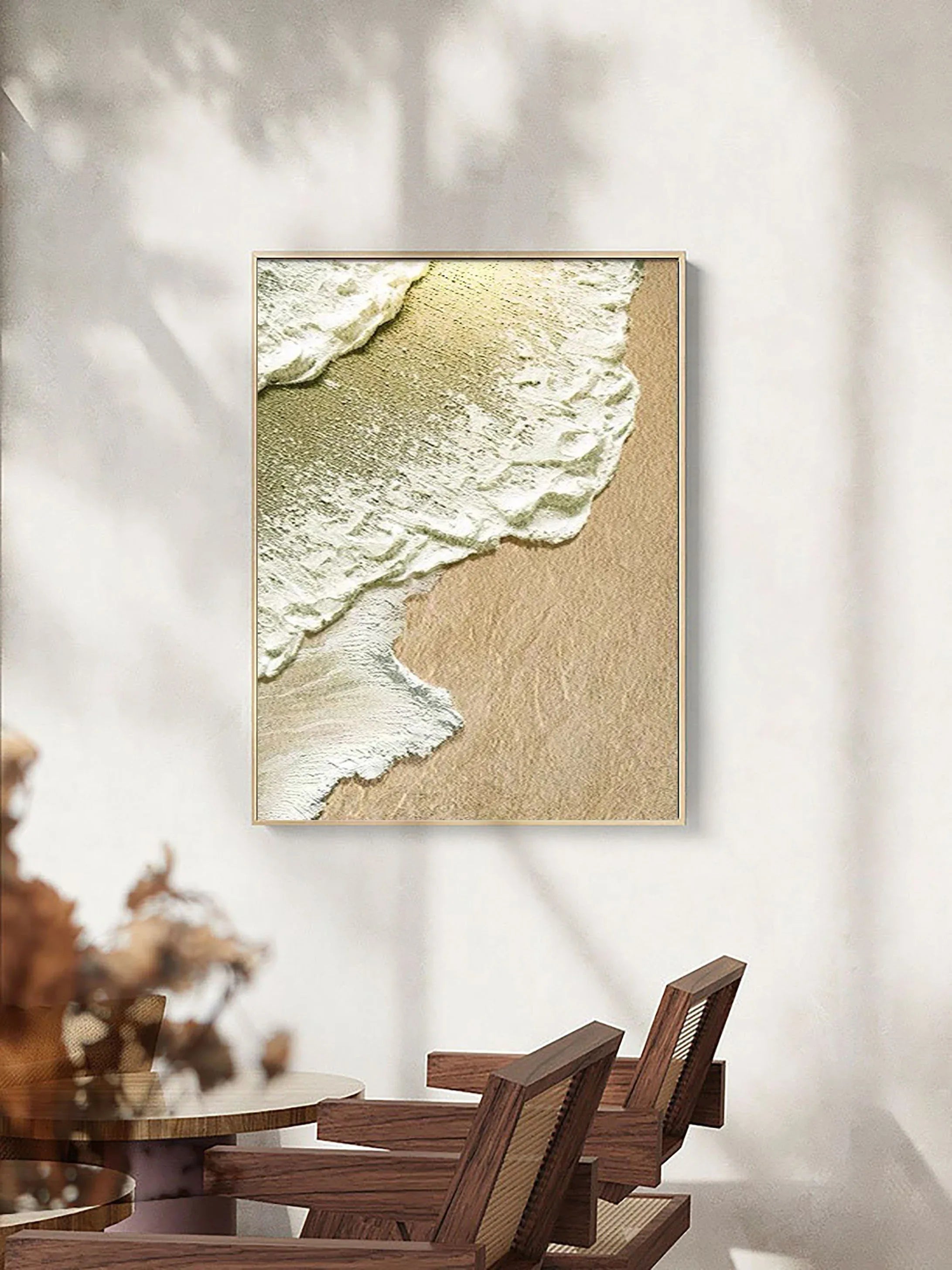 Coastal Whisper-Abstract Ocean and Sand Texture Wall Art - artextured