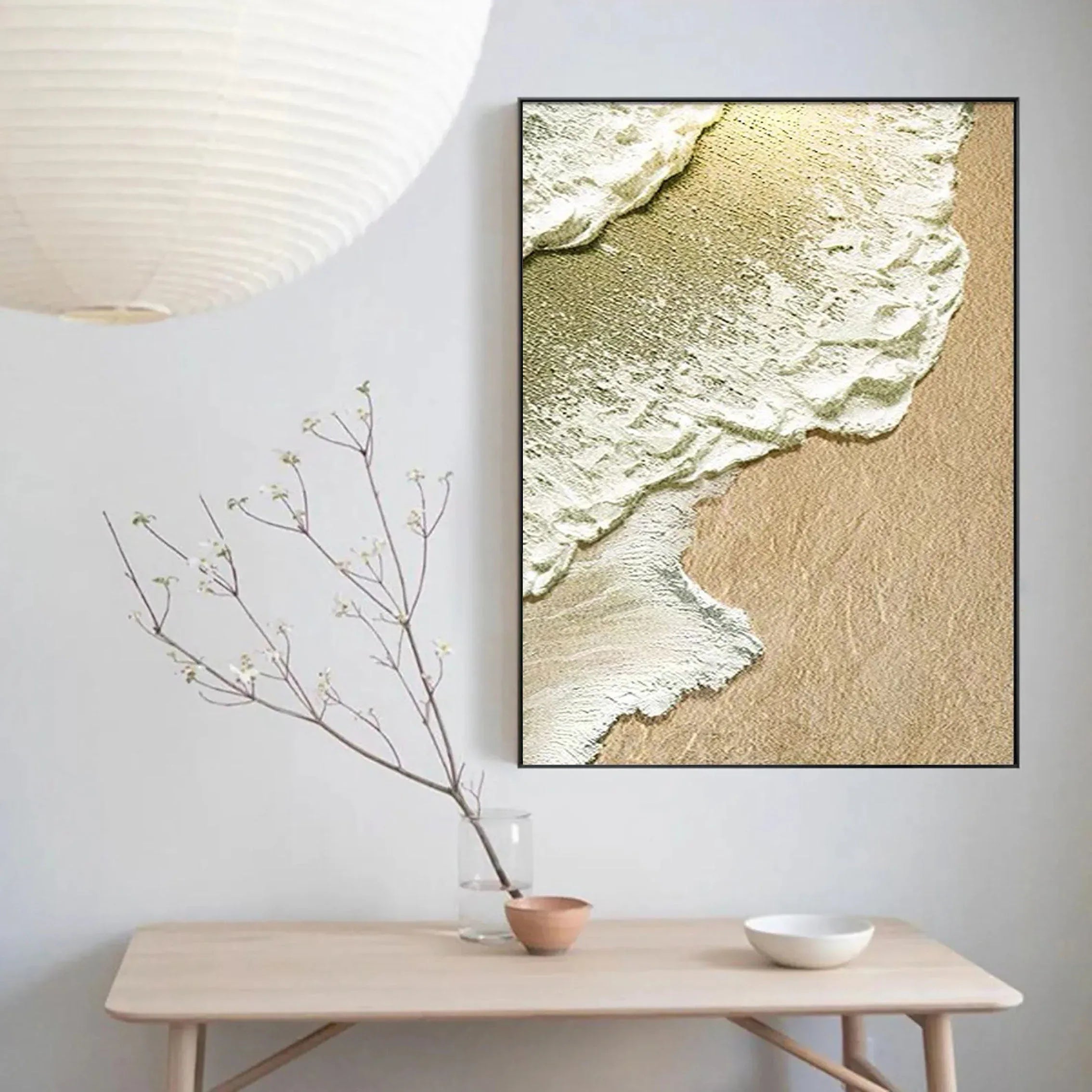 Coastal Whisper-Abstract Ocean and Sand Texture Wall Art - artextured