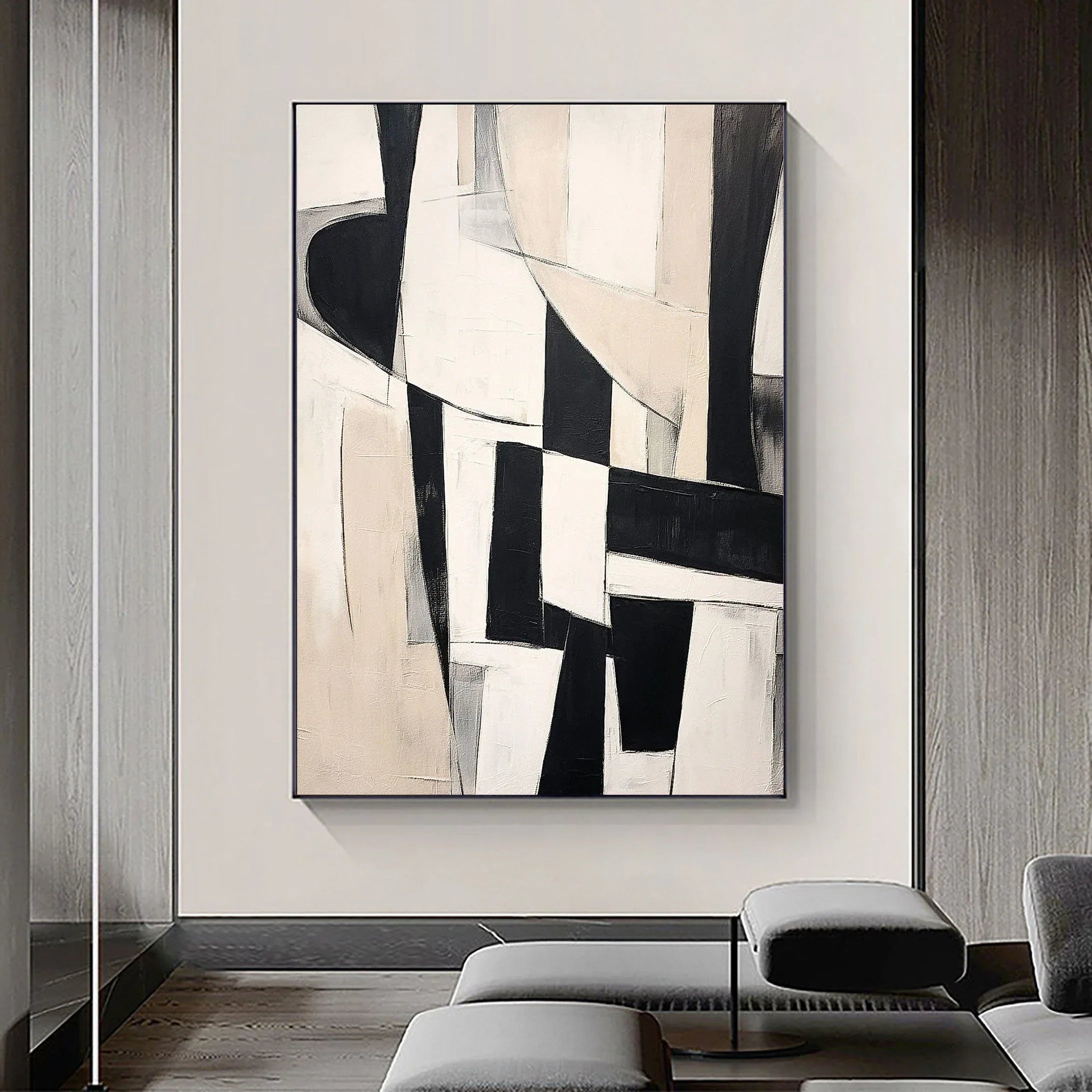 Dynamic Layers-Modern minimalist home decoration abstract geometric wall art - artextured