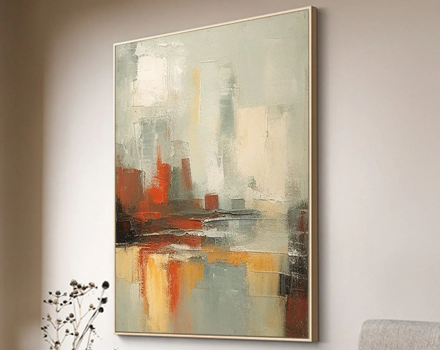 Urban Pulse-Multi Color Abstract Texture Urban Oil Painting Wall Art - artextured