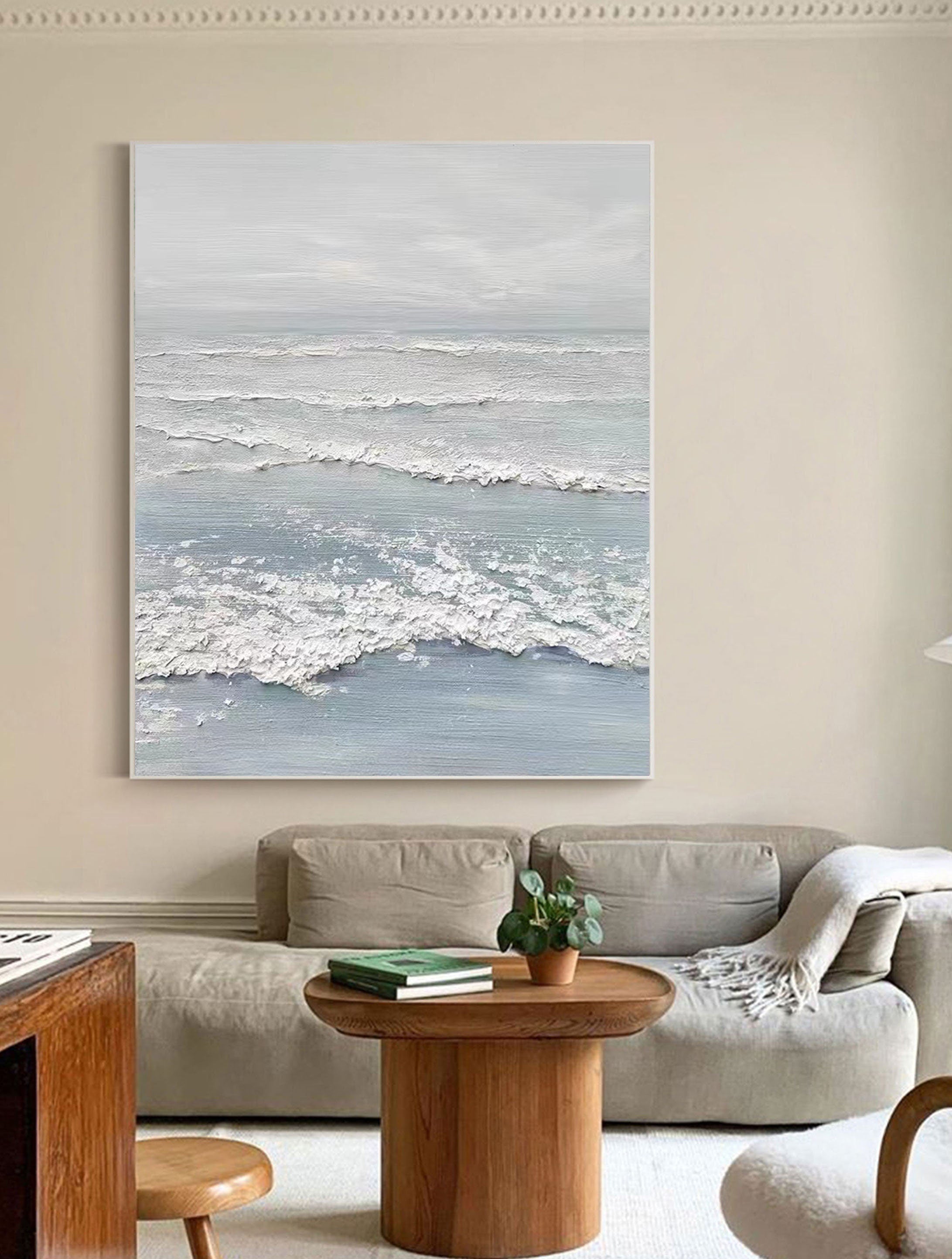 Tranquil Tides: Textured Ocean-Inspired Wall Art