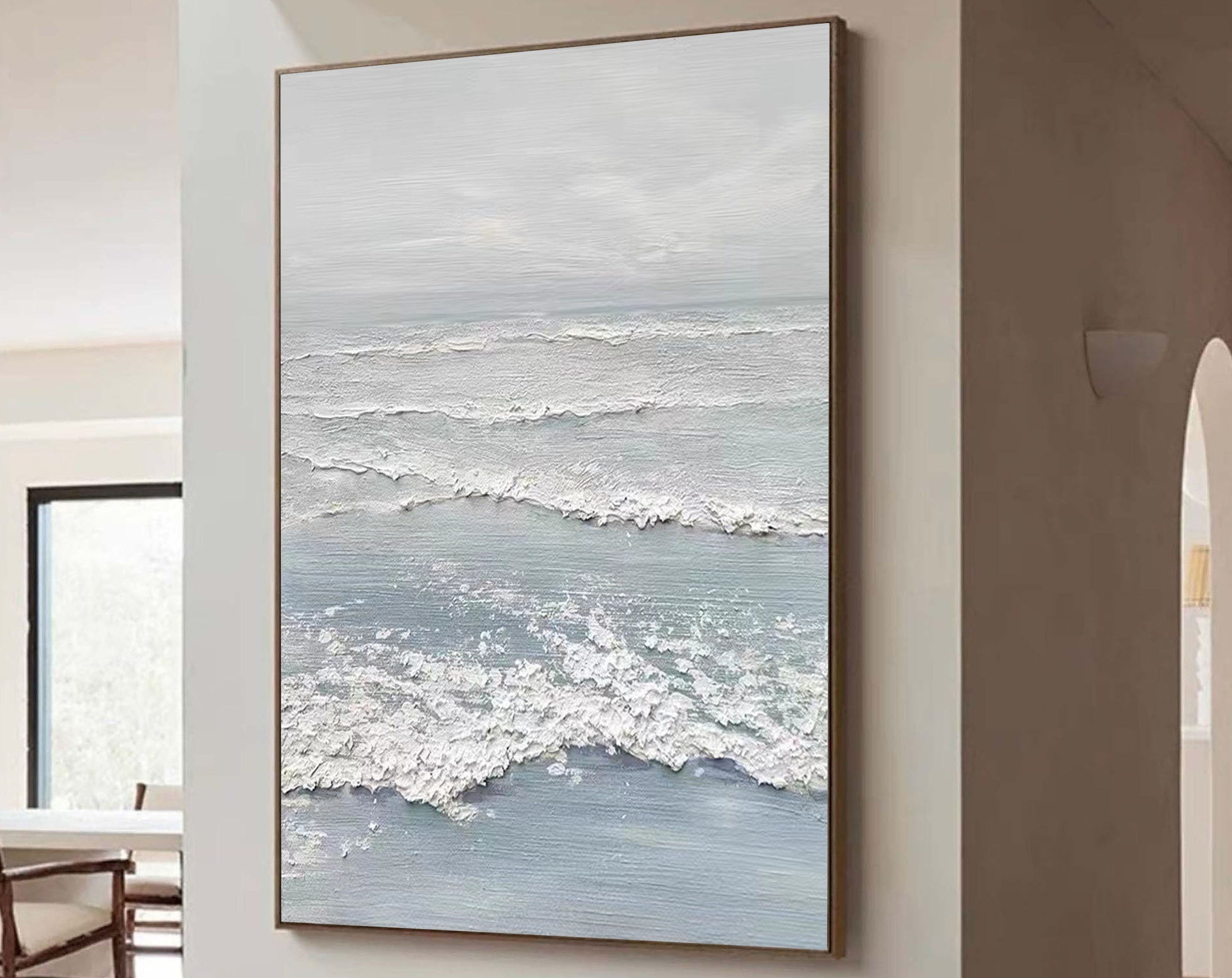 Tranquil Tides: Textured Ocean-Inspired Wall Art