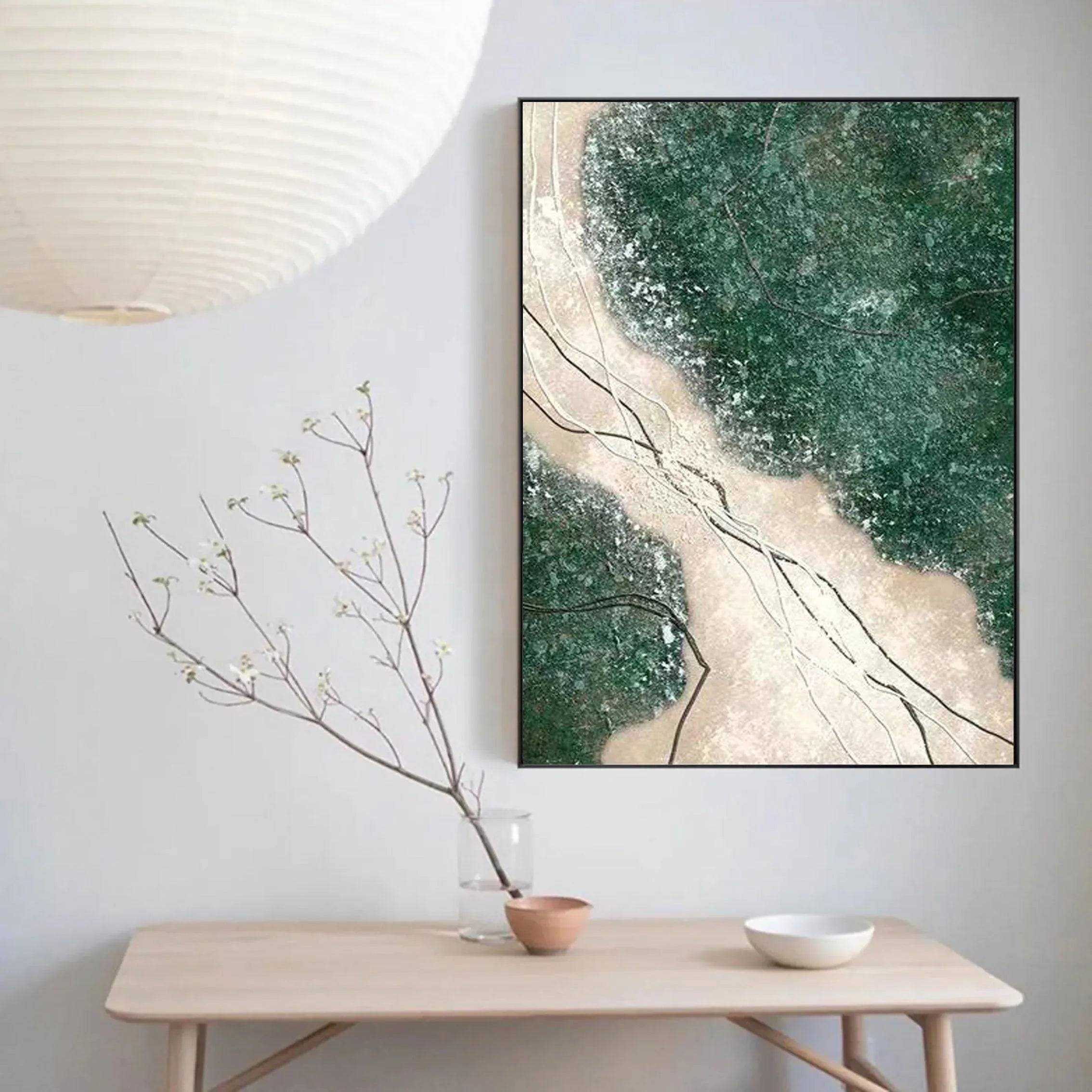 Verdant Veins -Modern Abstract Landscape Texture Wall Art - artextured