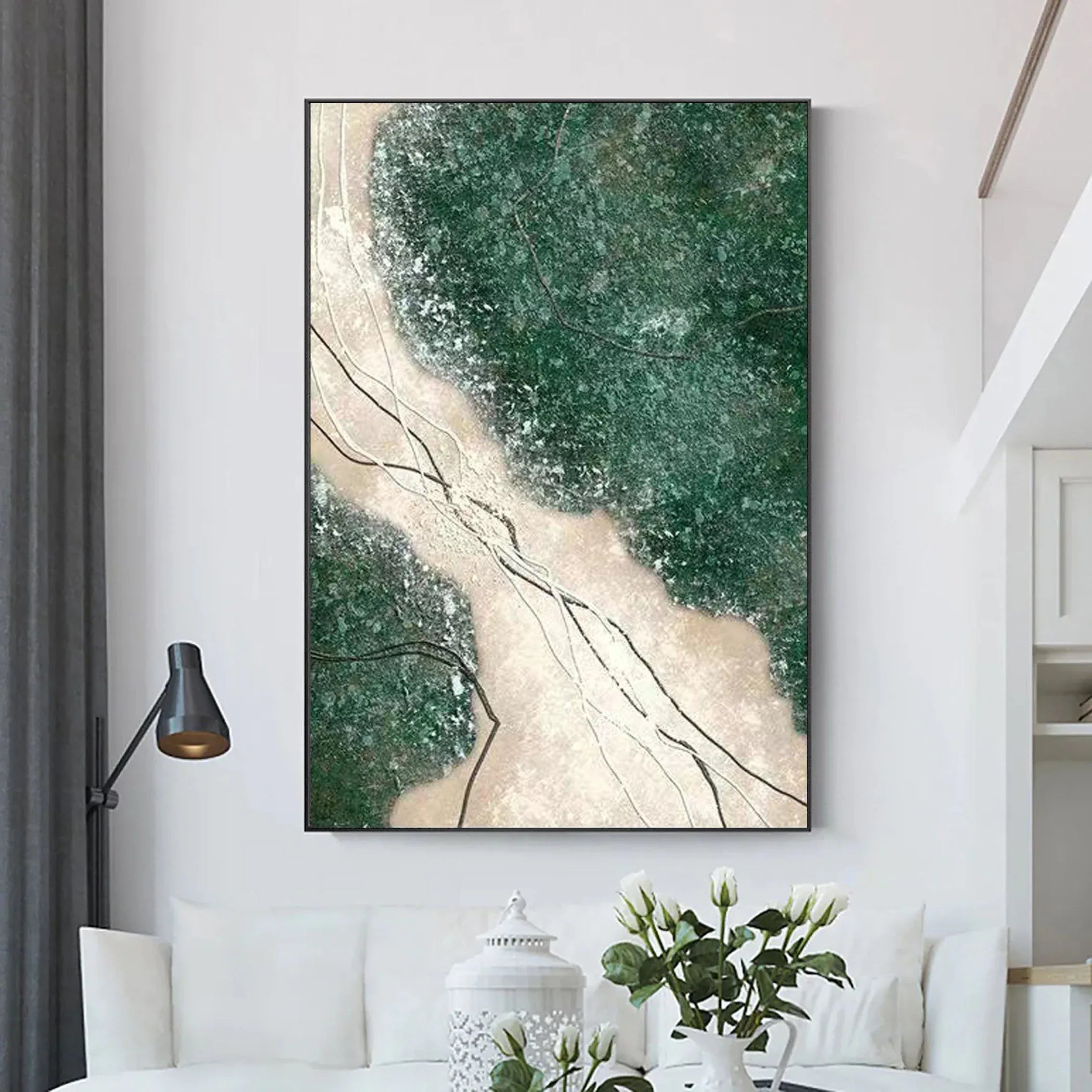 Verdant Veins -Modern Abstract Landscape Texture Wall Art - artextured