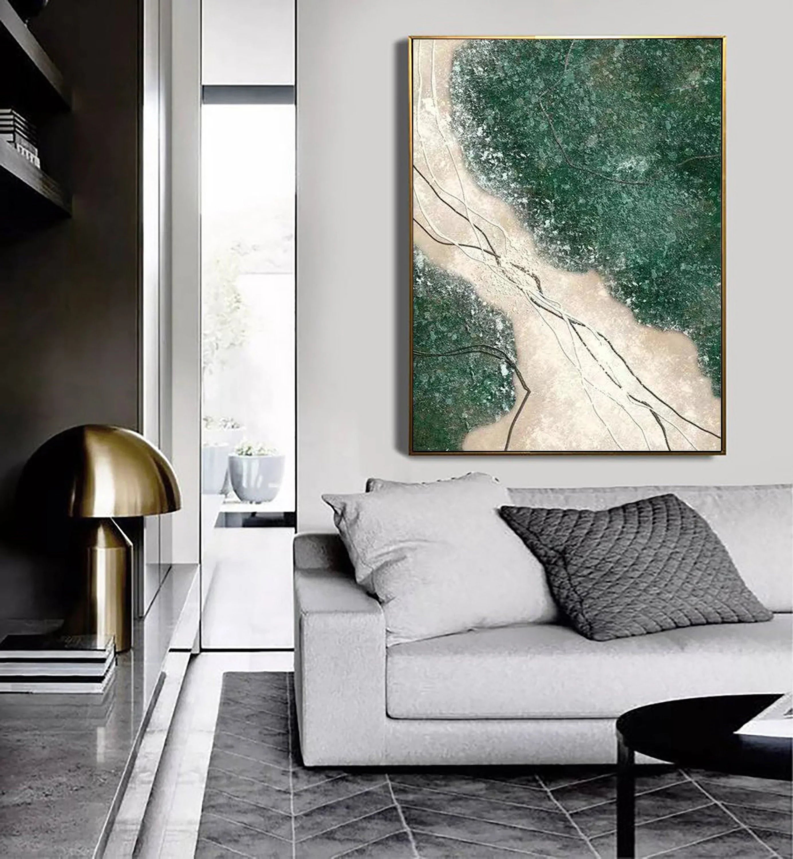 Verdant Veins -Modern Abstract Landscape Texture Wall Art - artextured