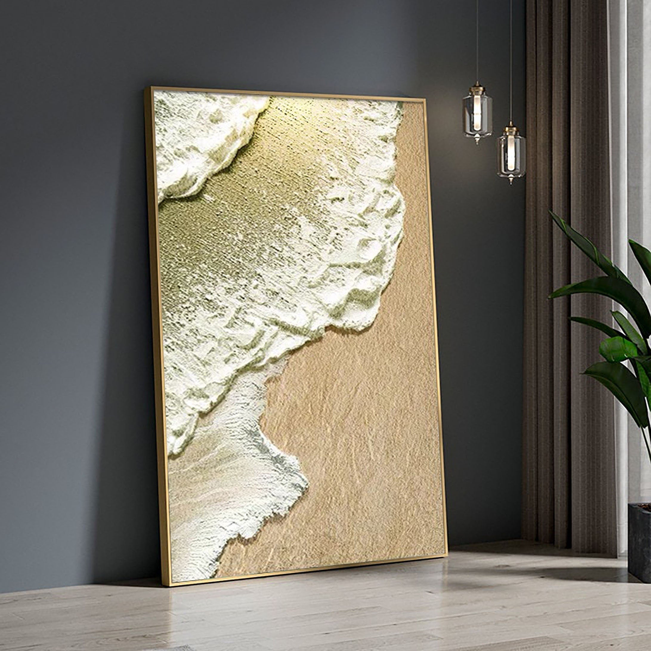 Coastal Whisper: Abstract Ocean and Sand Texture