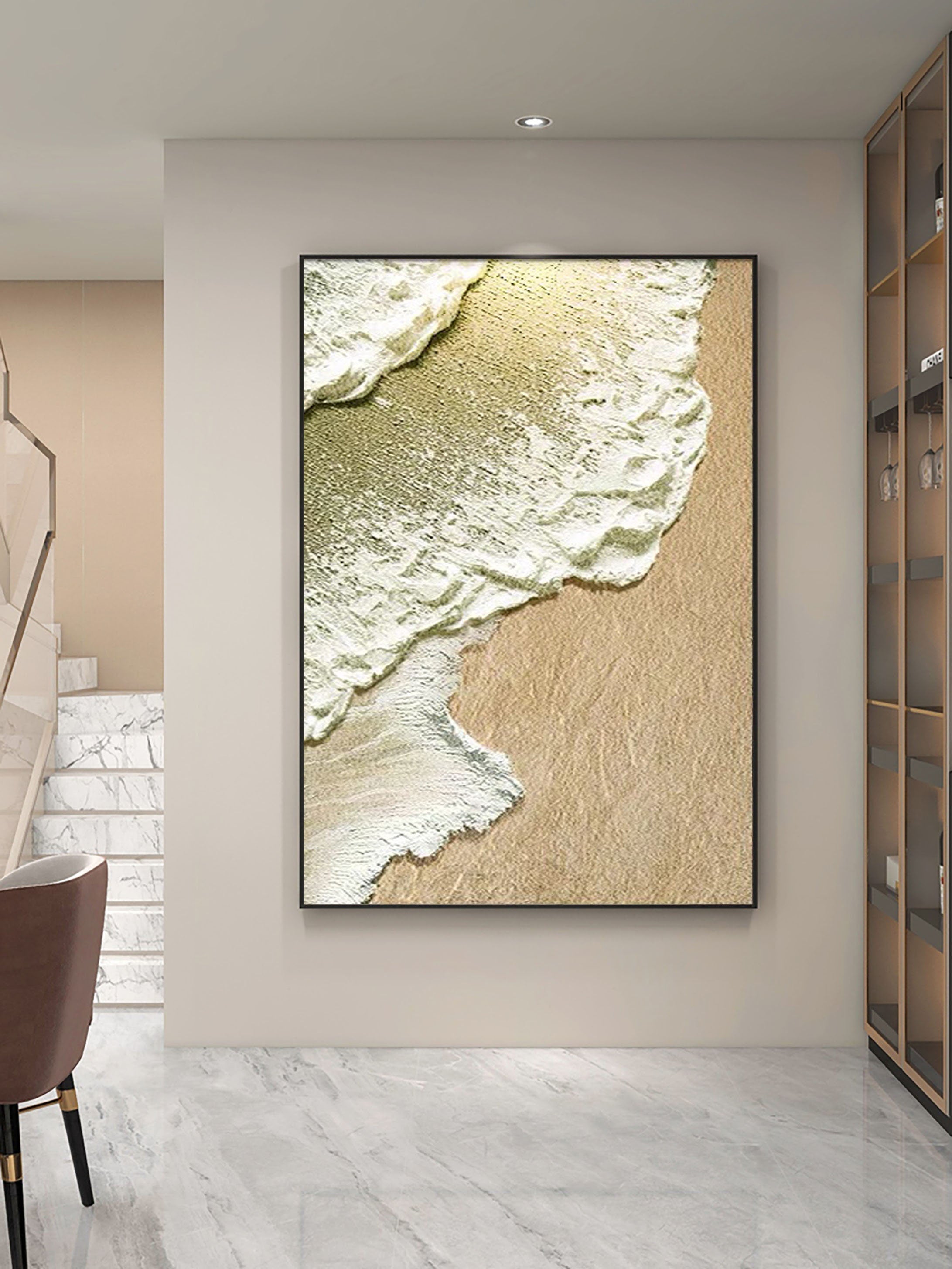Coastal Whisper: Abstract Ocean and Sand Texture