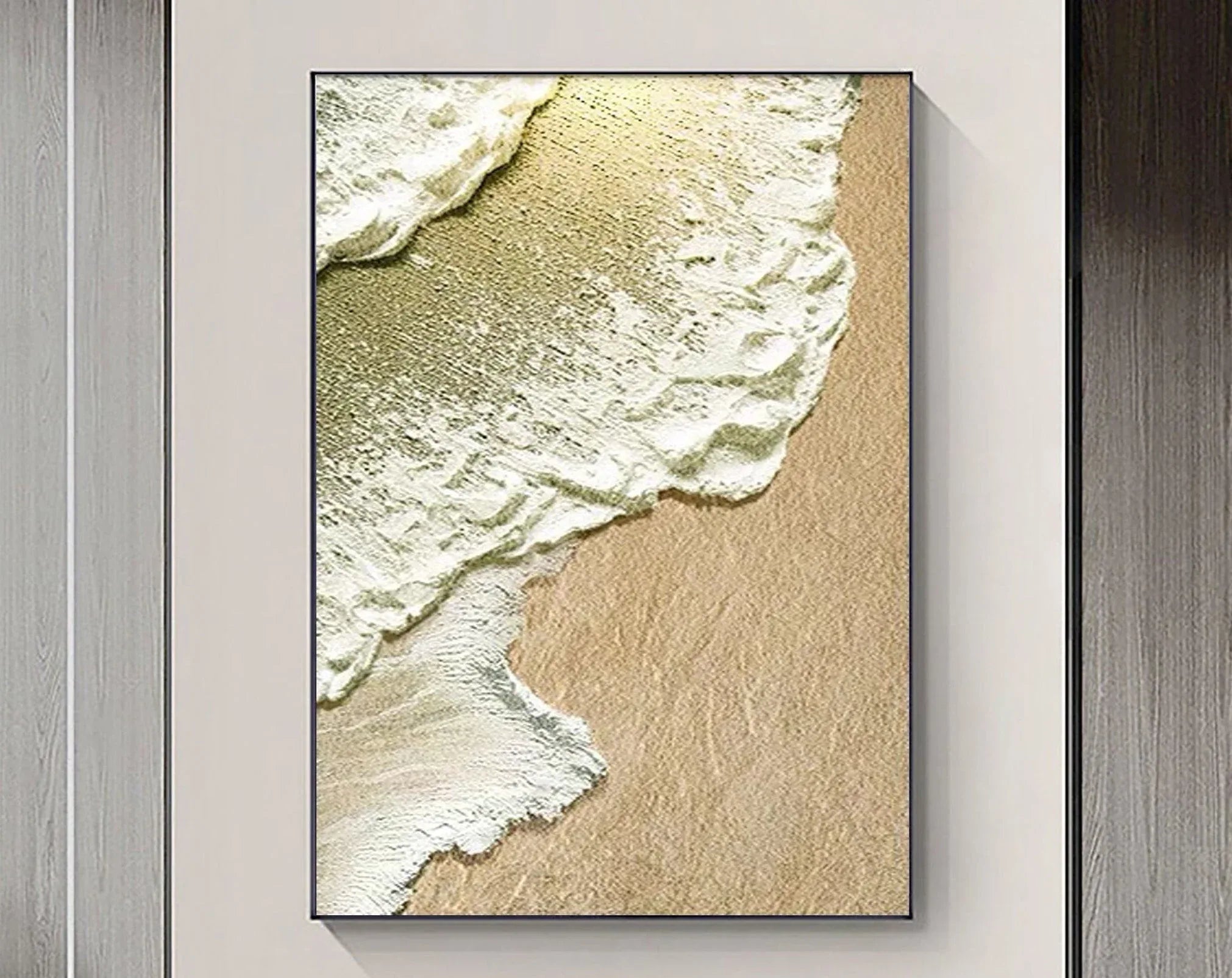 Coastal Whisper-Abstract Ocean and Sand Texture Wall Art - artextured