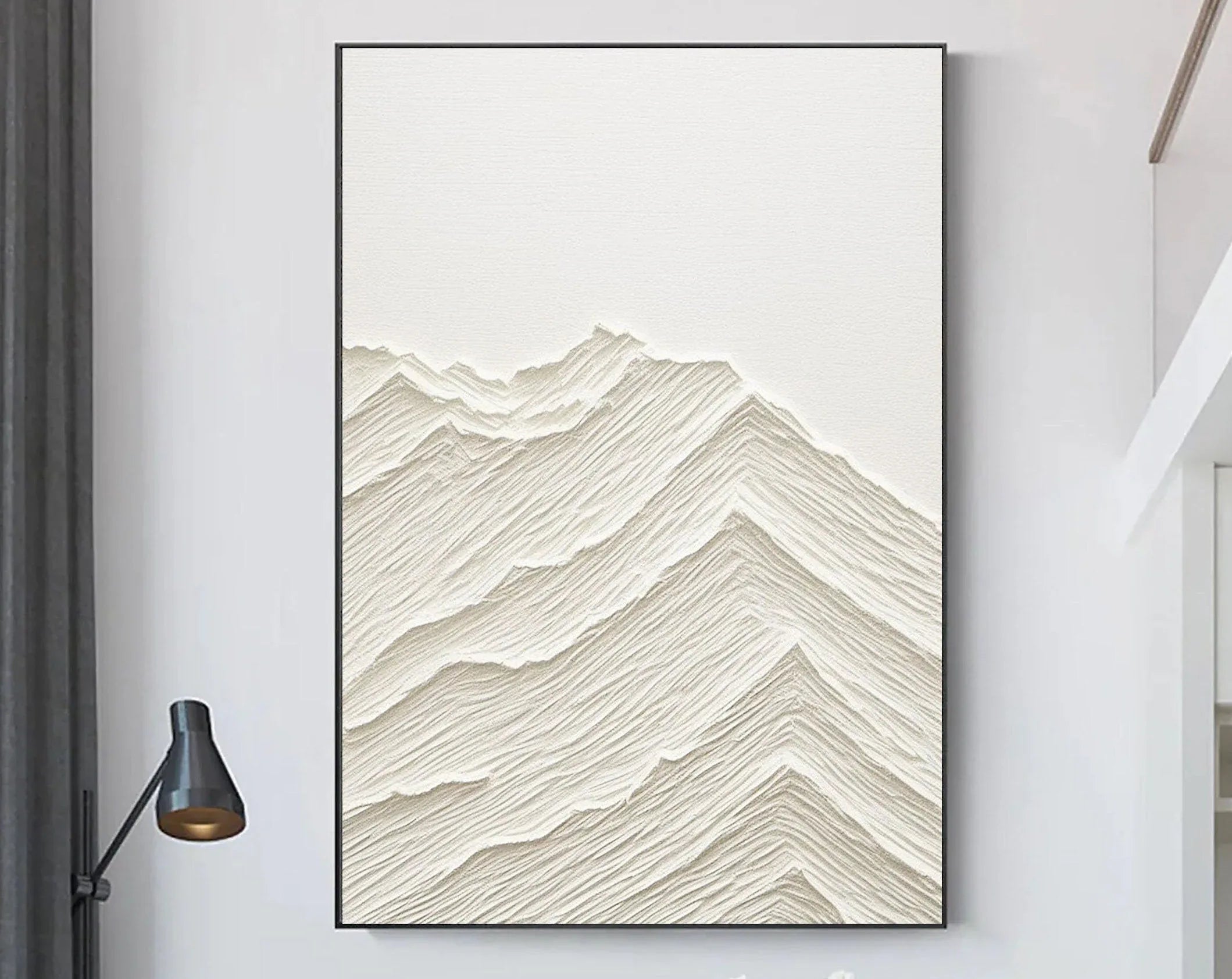 Serene Horizons- Minimalist Textured Mountain Artwork - artextured