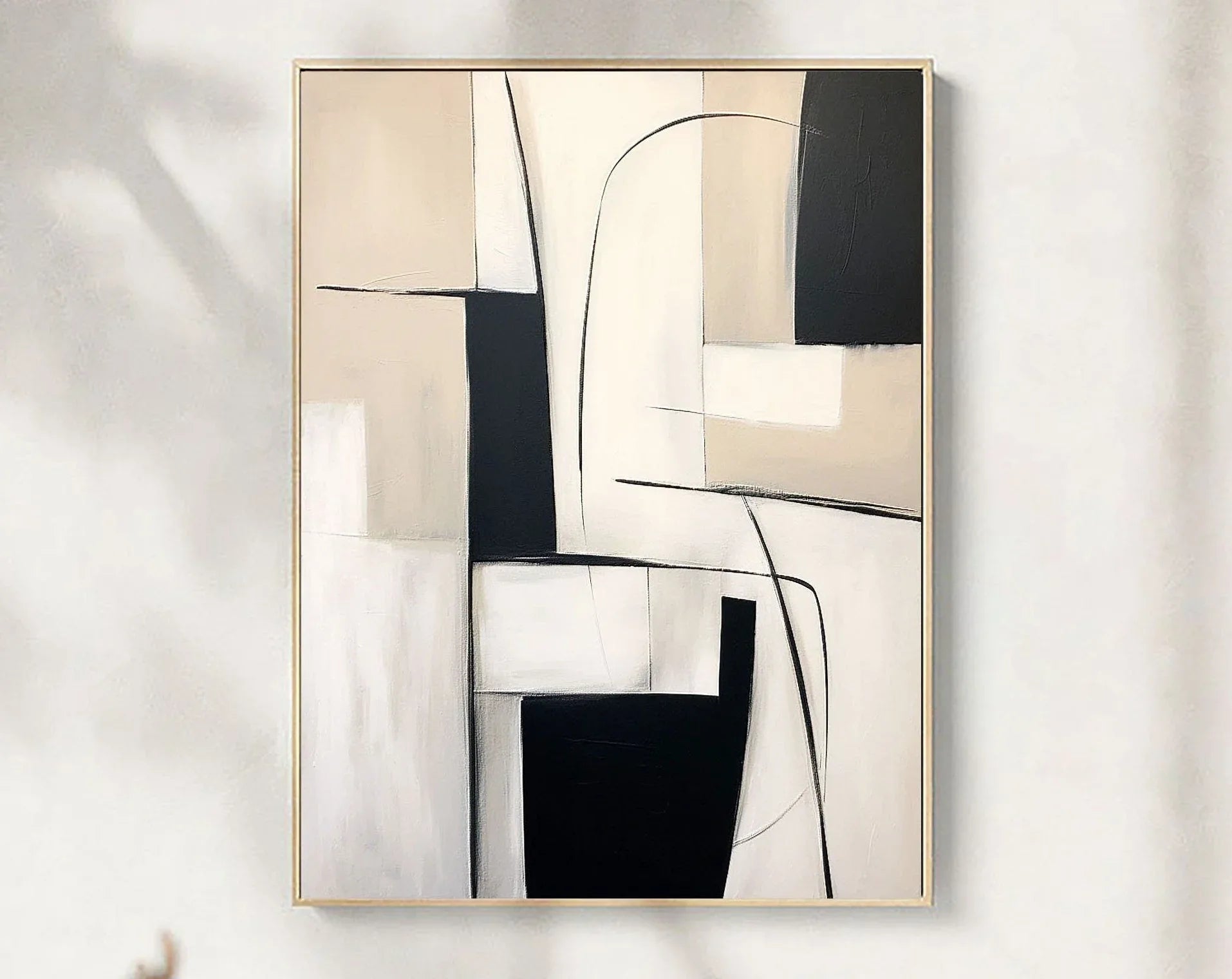 Monochrome Maze-Modern Home Design Geometric Minimalist Abstract Wall Art - artextured