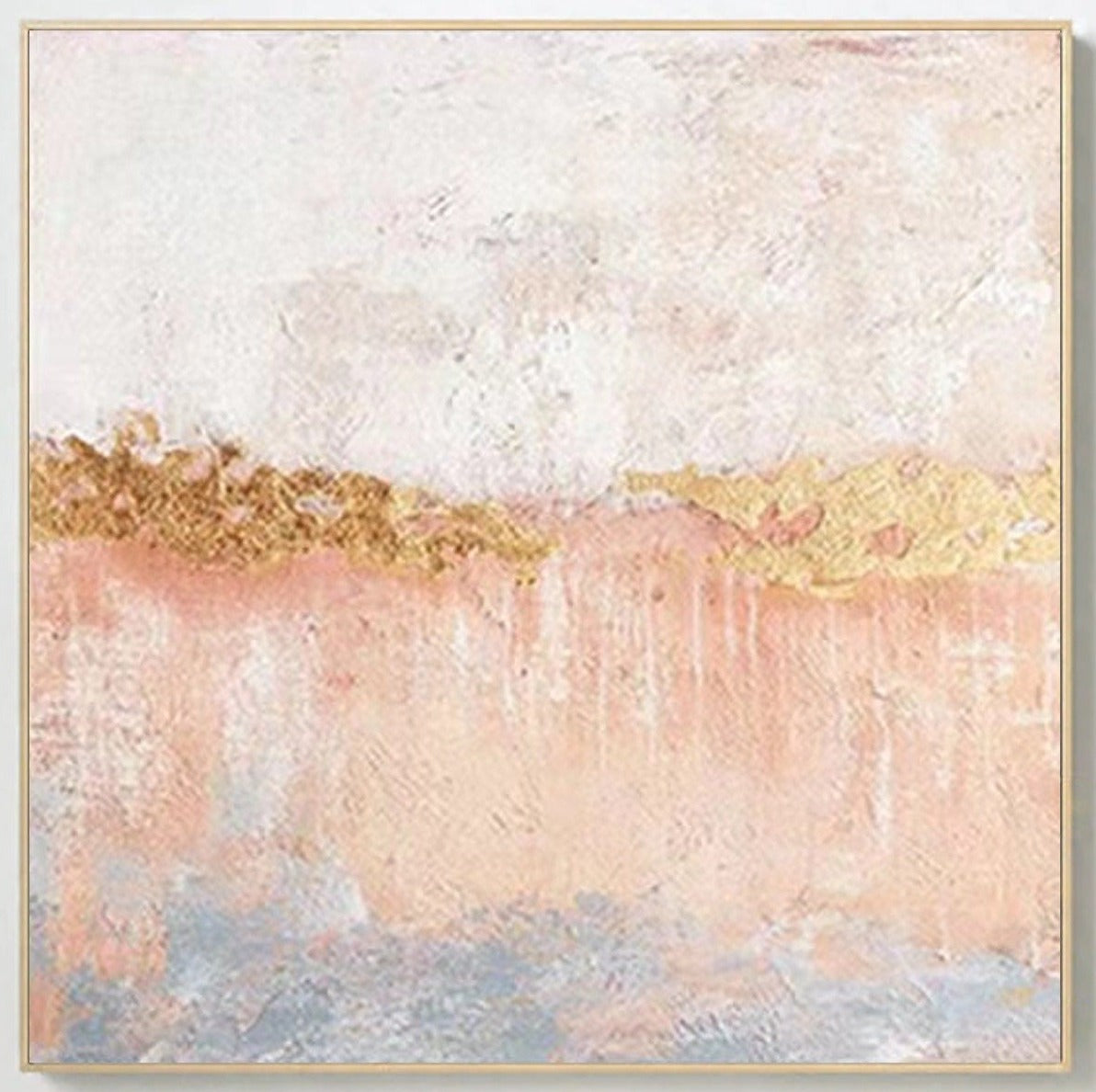 Golden Horizon: Abstract Textured Wall Art