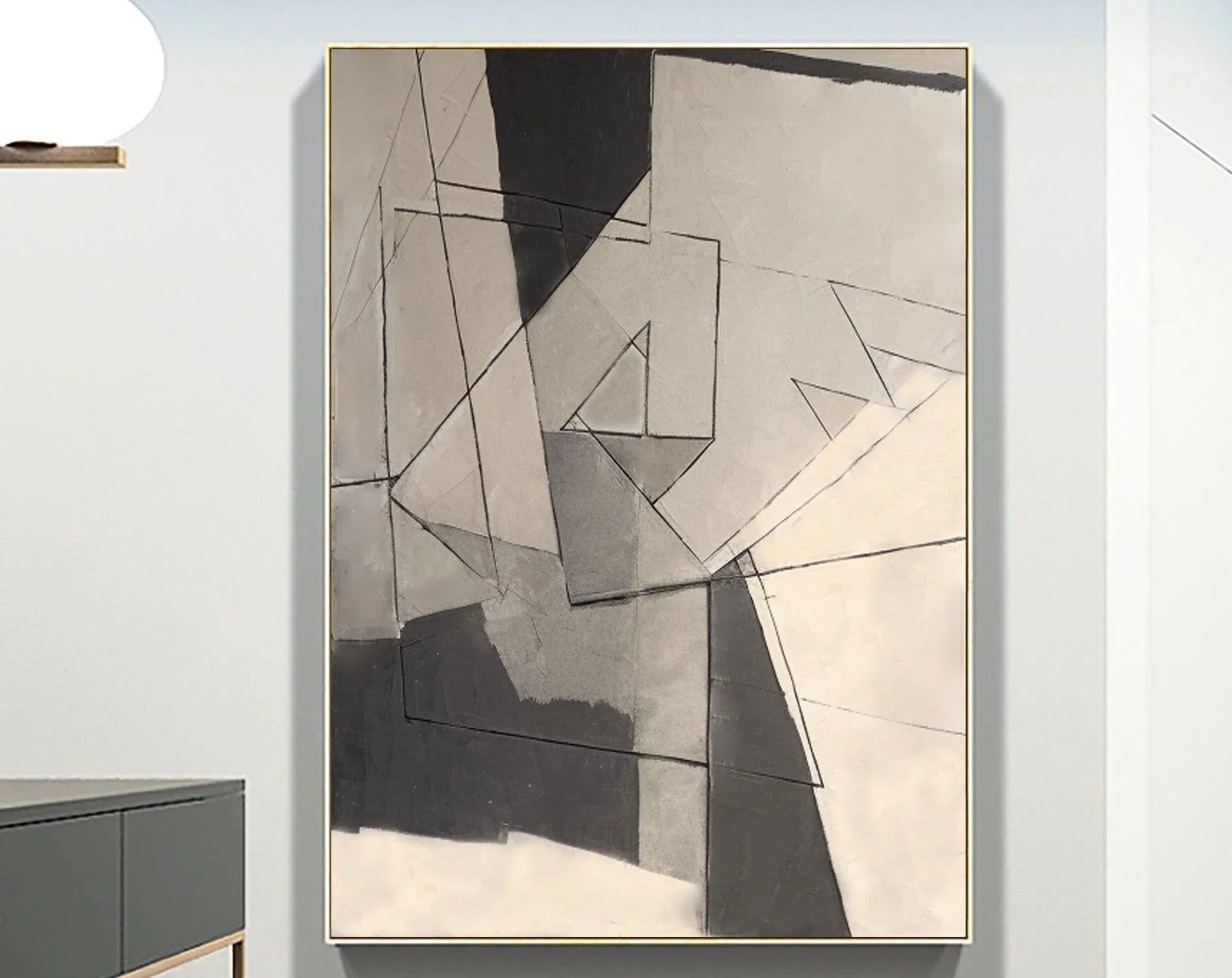 Fractured Dimensions-Geometric Abstract Wall Art in Modern Home Decoration - artextured