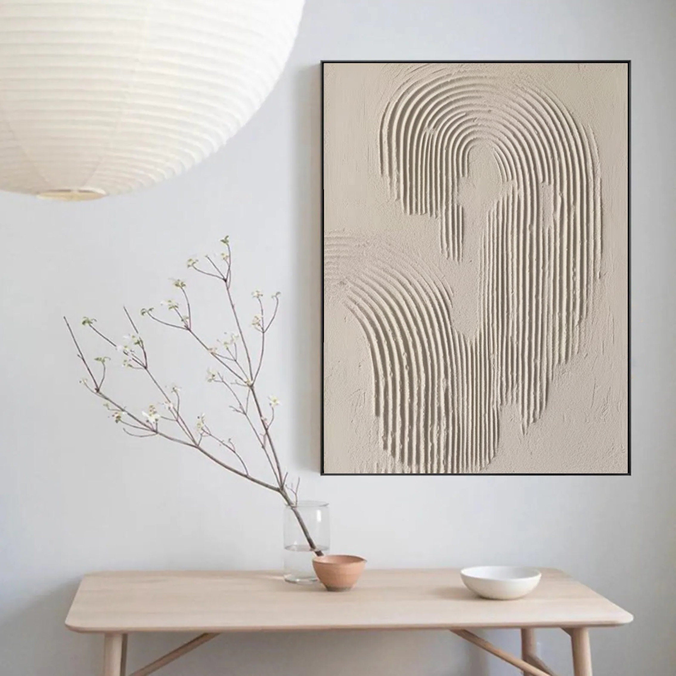 Rippled Elegance: Minimalist Textured Wall Art
