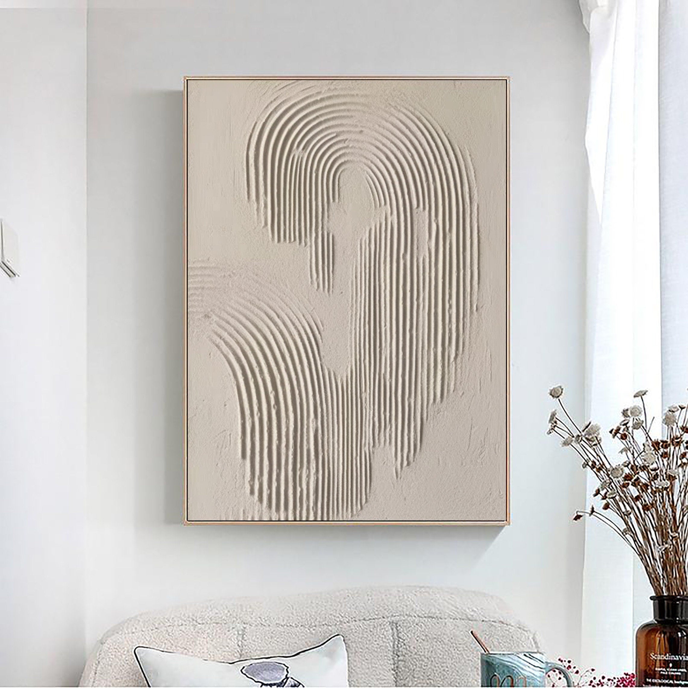 Rippled Elegance: Minimalist Textured Wall Art