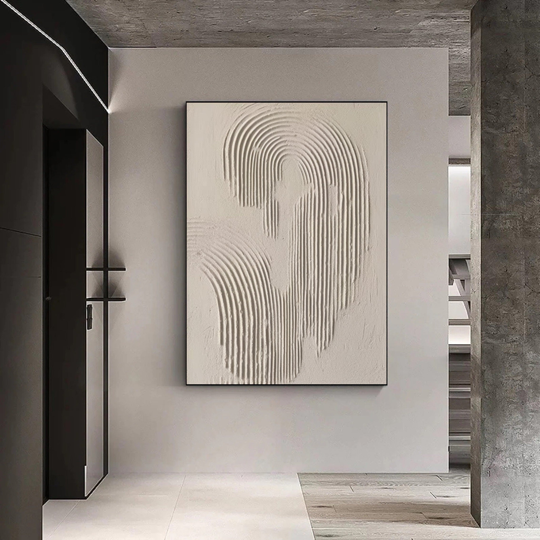 Rippled Elegance: Minimalist Textured Wall Art
