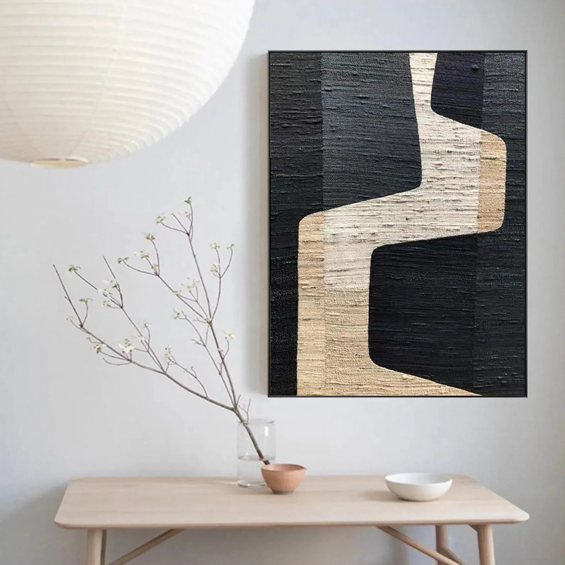 Mono Path Surge-Modern Interior Design Geometric Curve Texture Wall Art - artextured