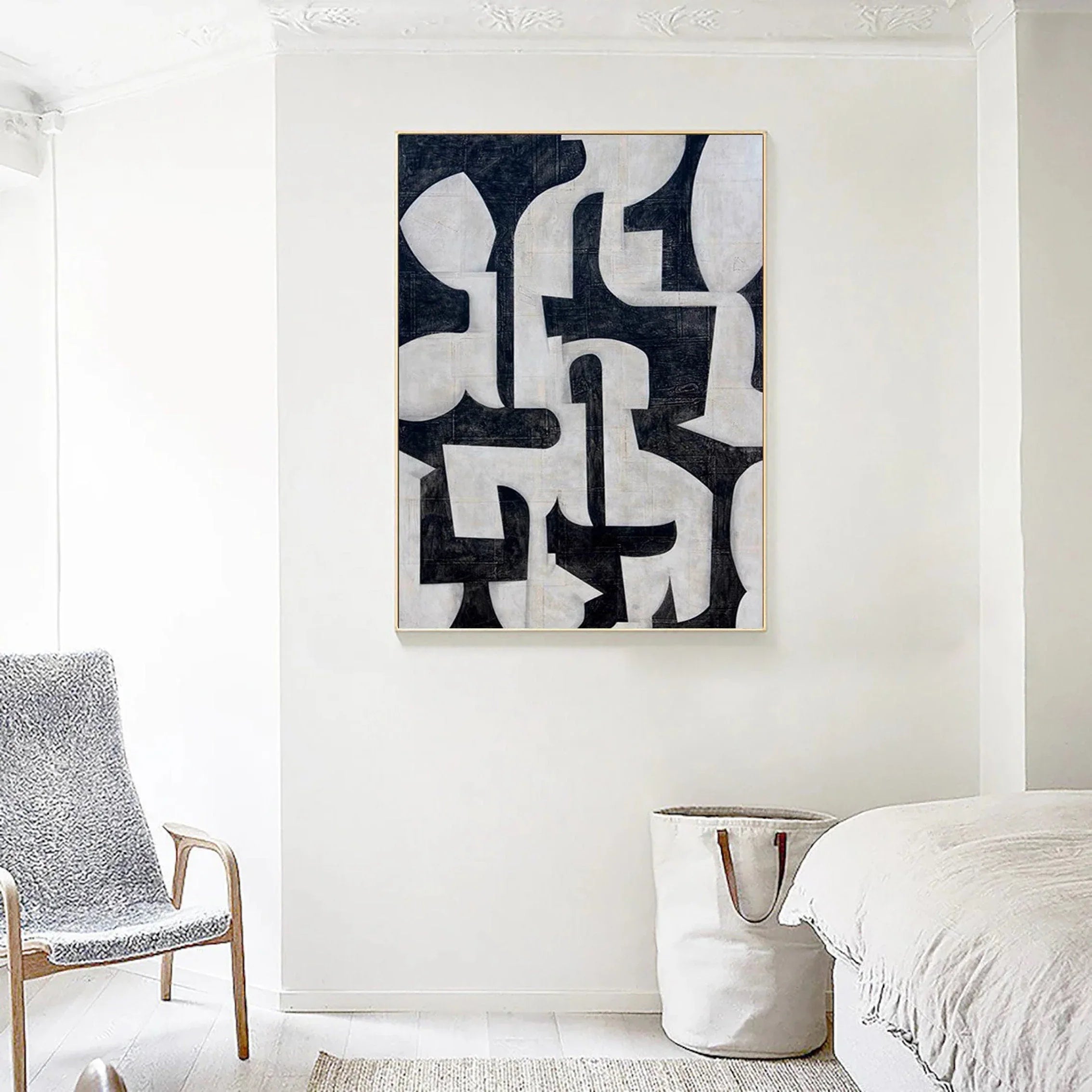 Mono Hypnotic-Modern Geometric Abstract Wall Art - artextured