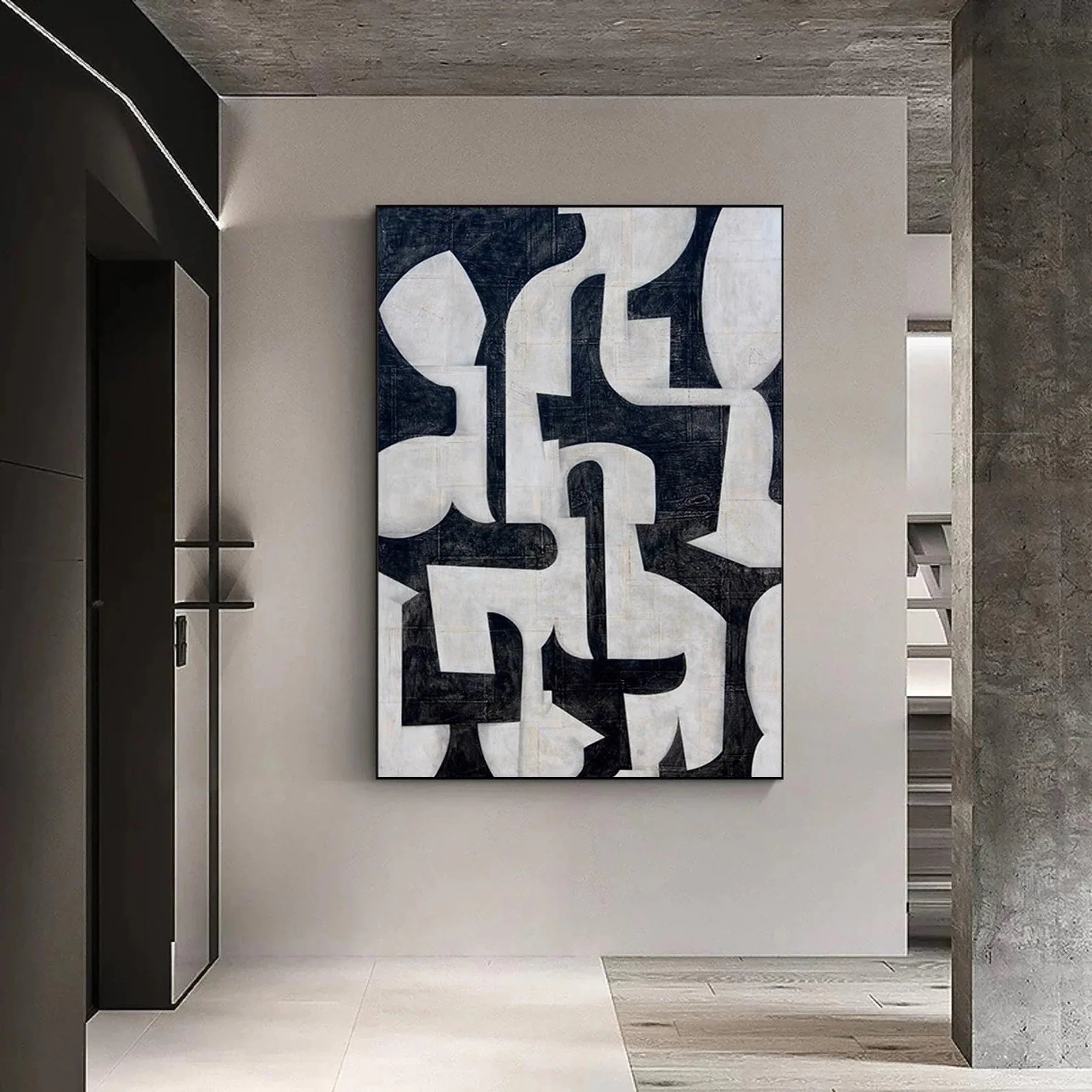 Mono Hypnotic-Modern Geometric Abstract Wall Art - artextured