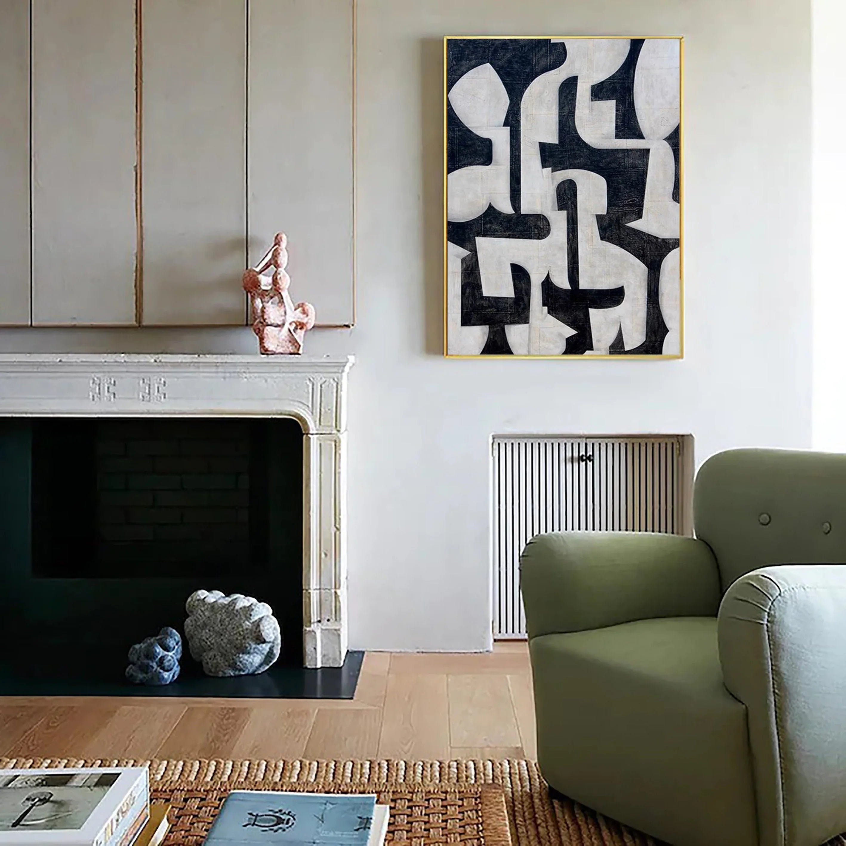 Mono Hypnotic-Modern Geometric Abstract Wall Art - artextured