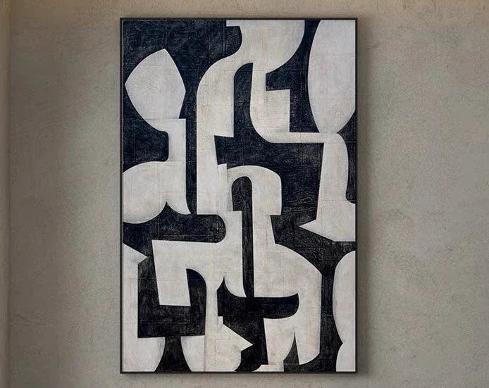 Mono Hypnotic-Modern Geometric Abstract Wall Art - artextured