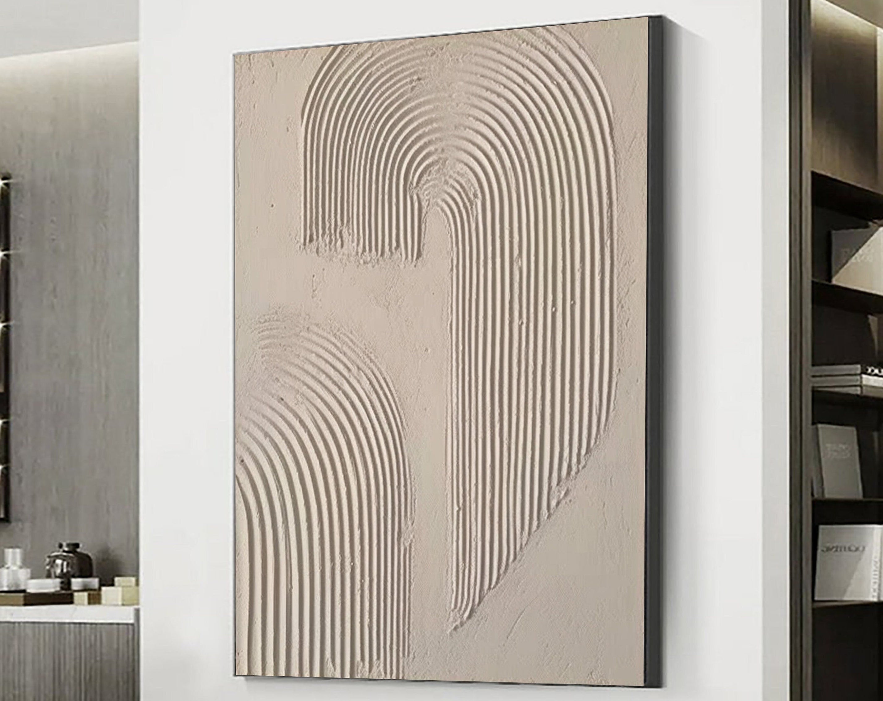 Abstract Arc Texture-Minimalist Textured Wall Art with Flowing Arches