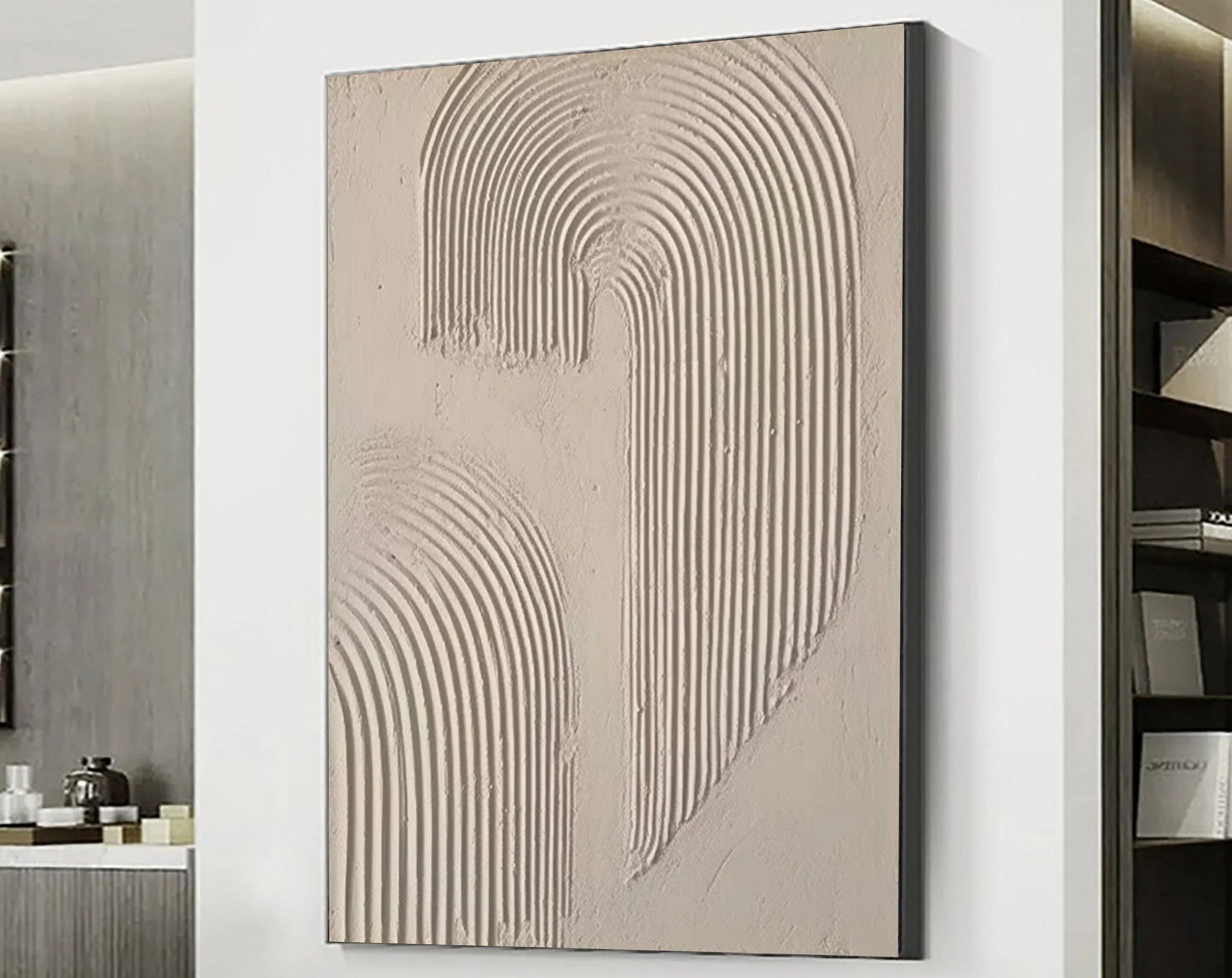 Abstract Arc Texture-Minimalist Textured Wall Art with Flowing Arches - artextured