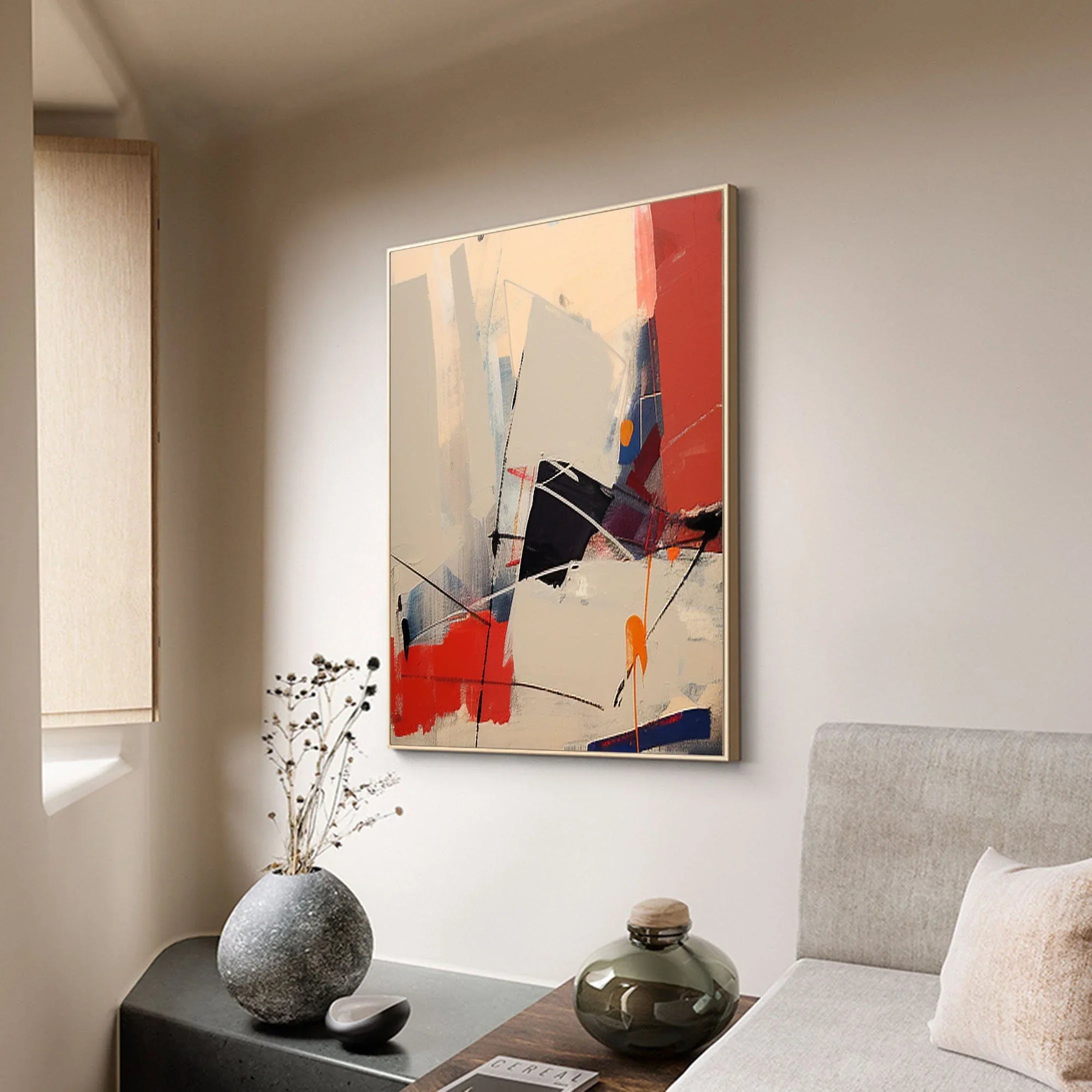 Color Surge-Multi Colored Geometric Abstract Texture Oil Painting Wall Art - artextured