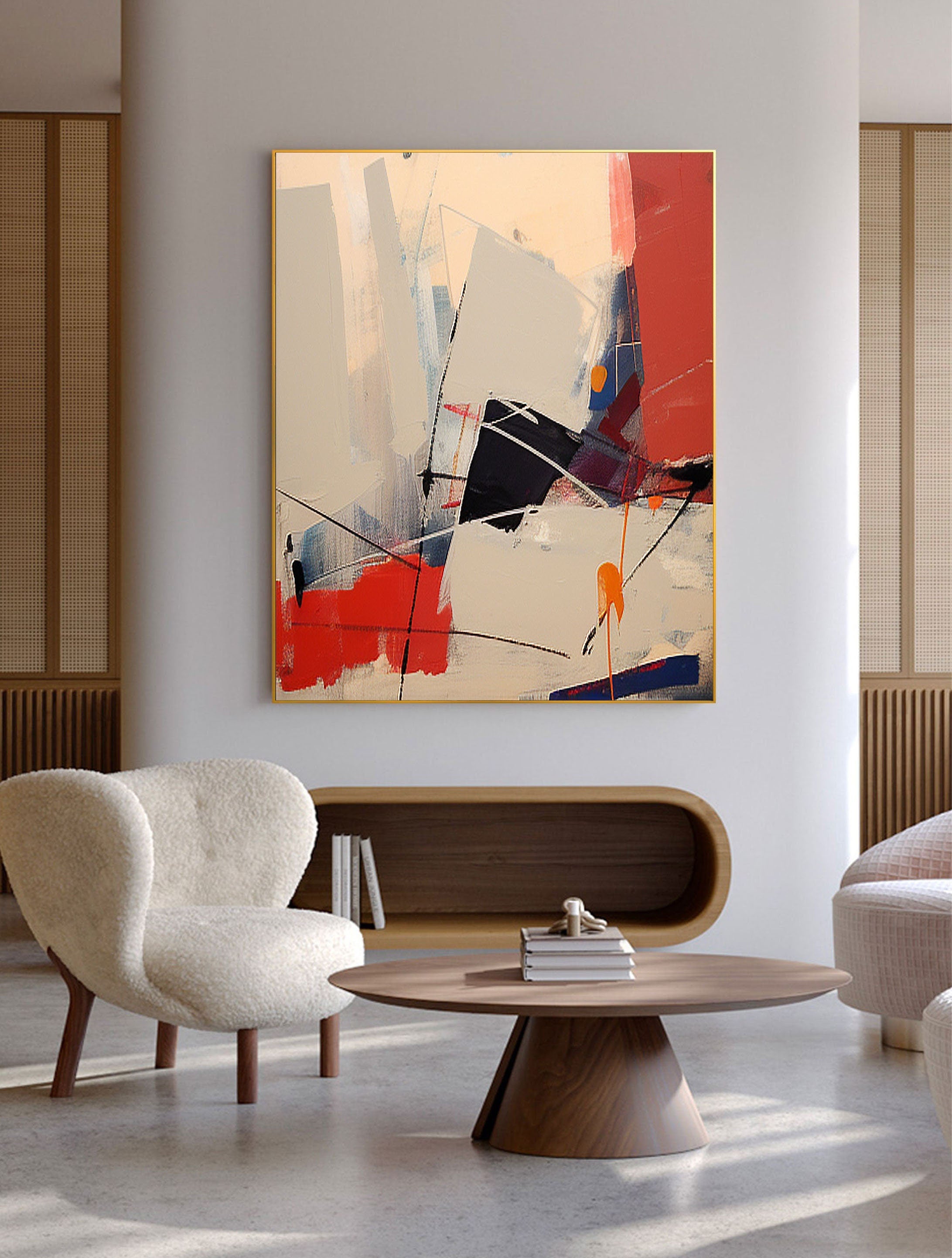 Color Surge-Multi Colored Geometric Abstract Texture Oil Painting Wall Art