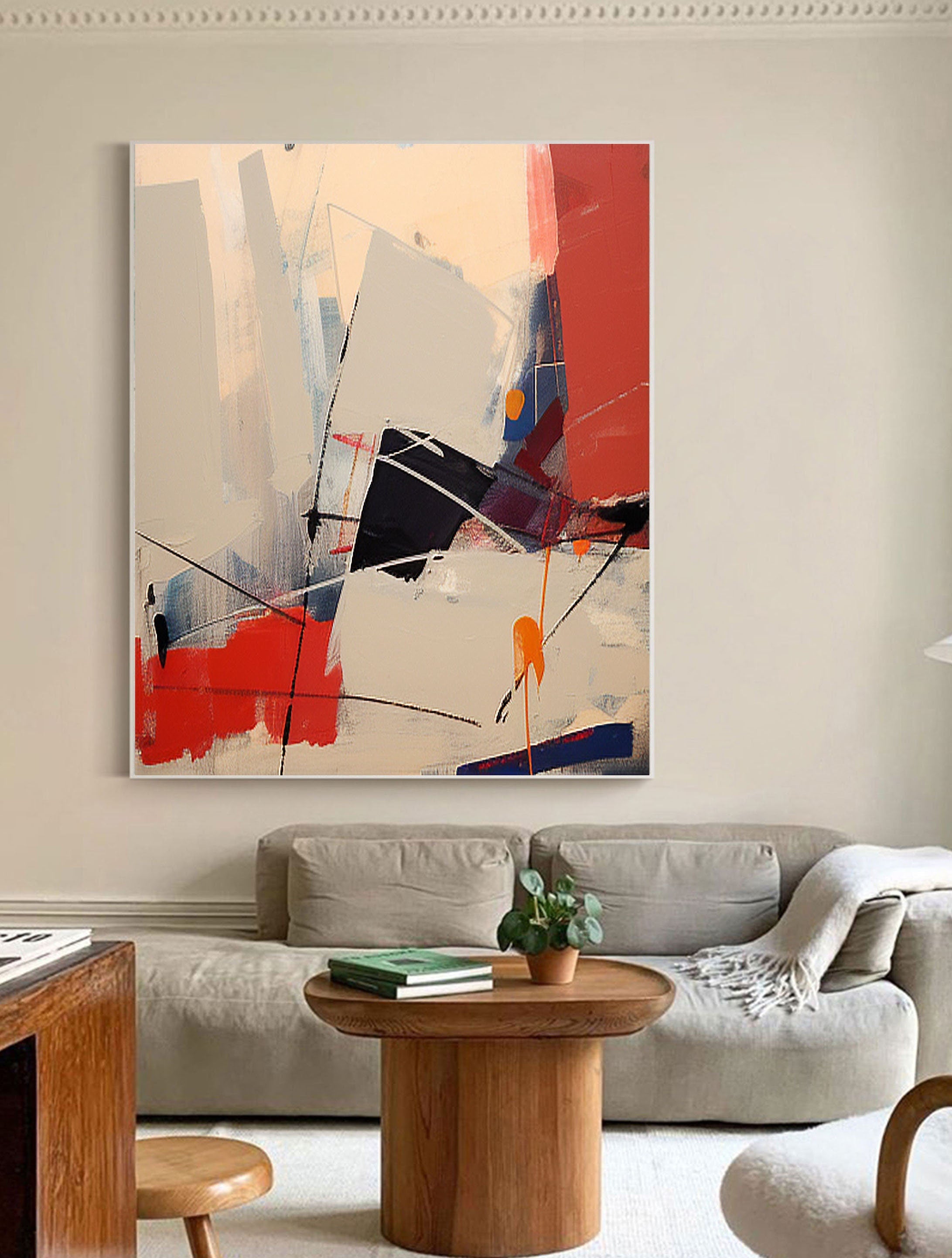 Color Surge-Multi Colored Geometric Abstract Texture Oil Painting Wall Art