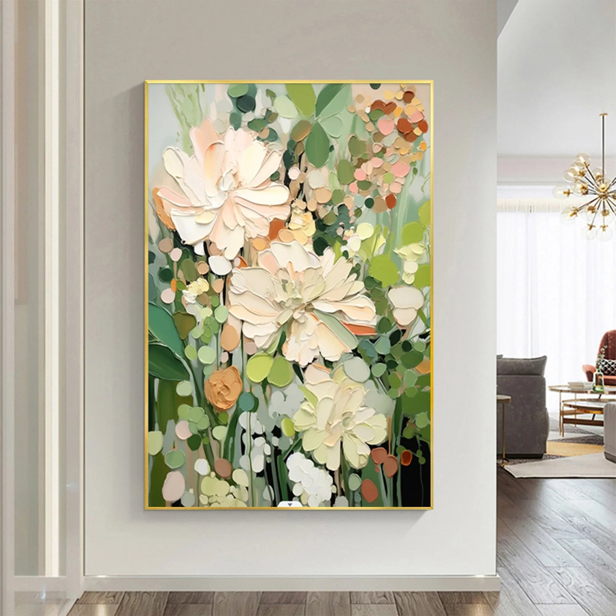 Garden Serenity-Hand Drawn Vibrant Three-Dimensional Floral Texture Wall Art - artextured