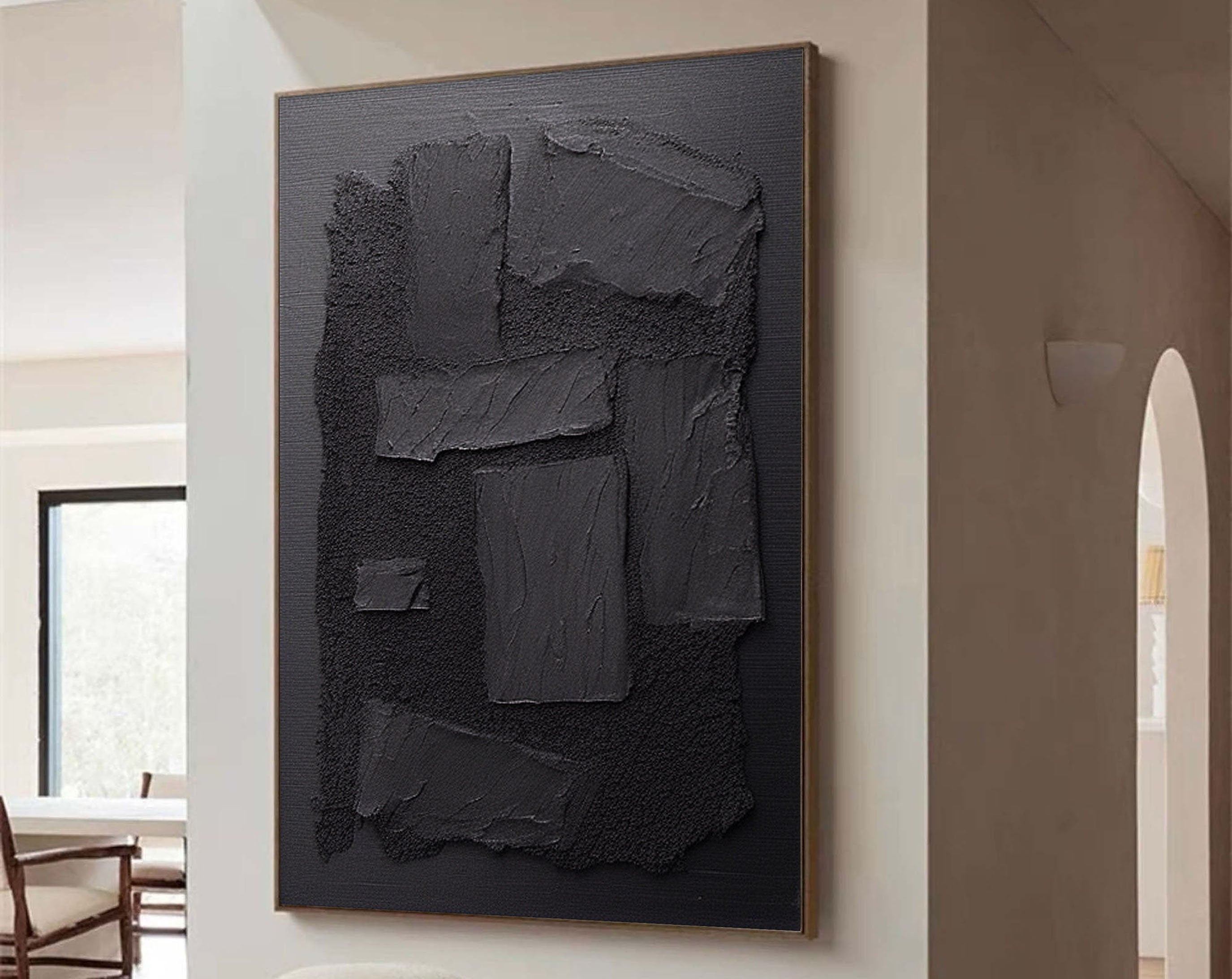 Shadow Layers: Textured Abstract Canvas Art