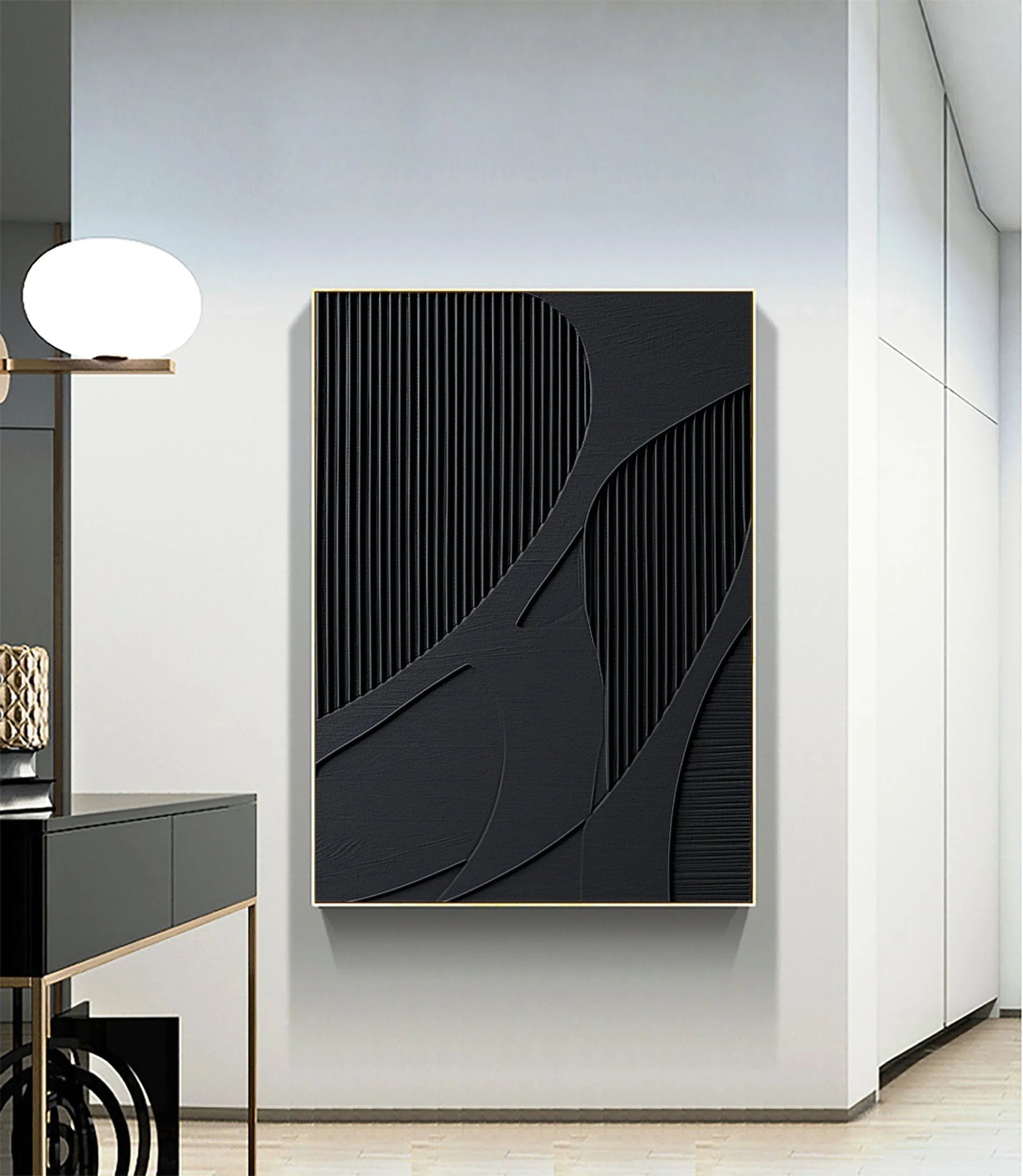 Silent Harmony-Modern hand drawn geometric wabi sabi abstract wall art - artextured