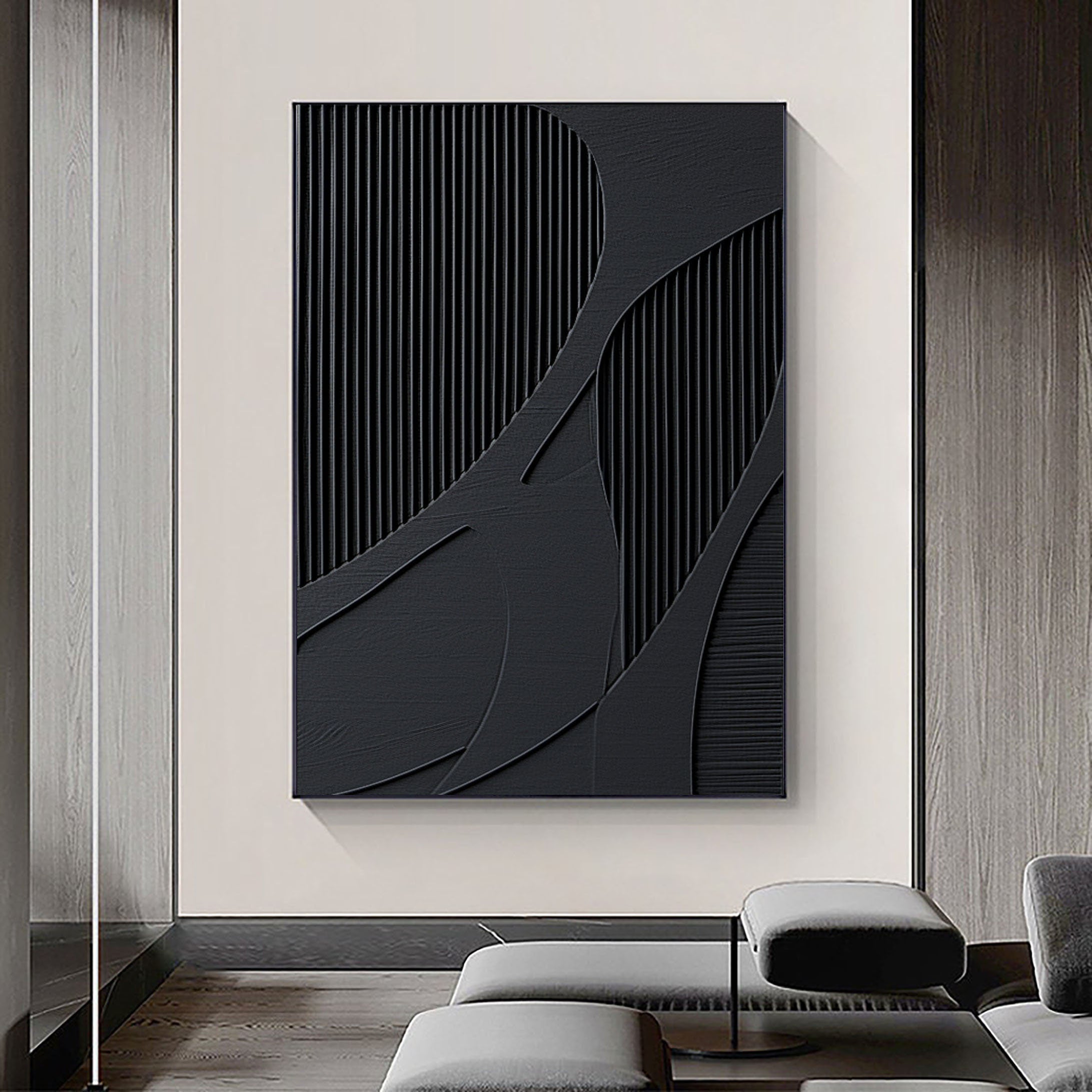 Silent Harmony: Geometric Textured Abstract Art