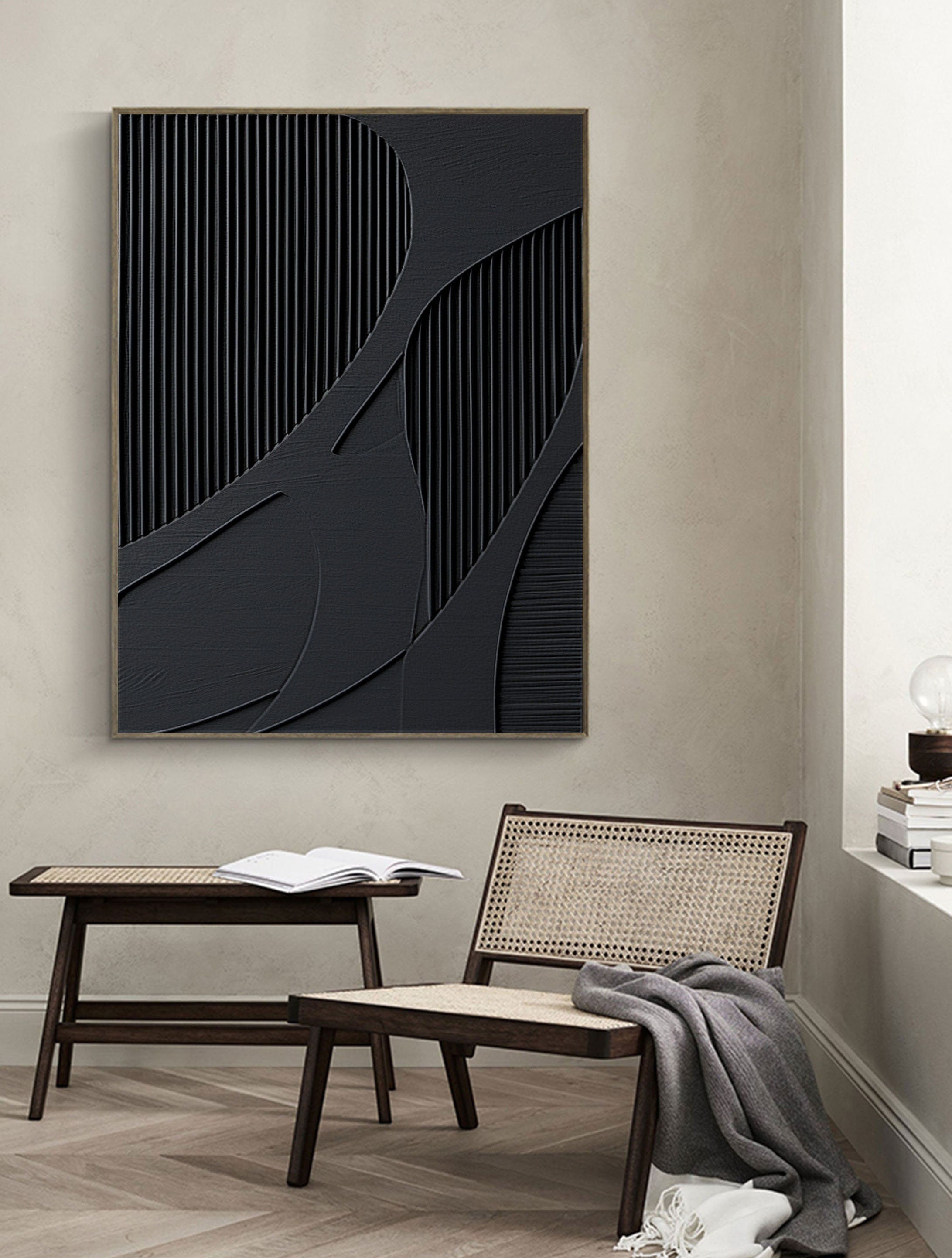 Silent Harmony: Geometric Textured Abstract Art