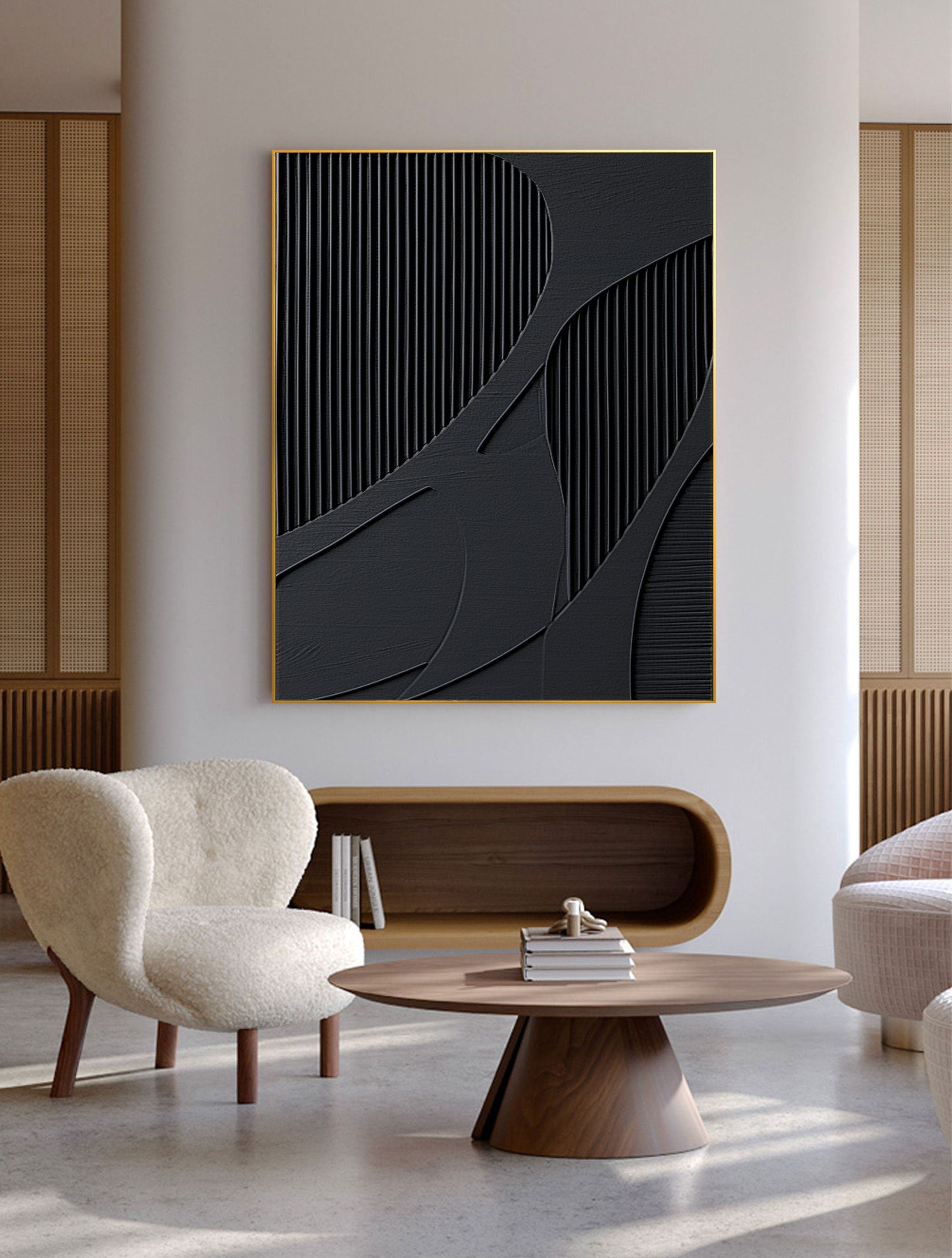 Silent Harmony: Geometric Textured Abstract Art