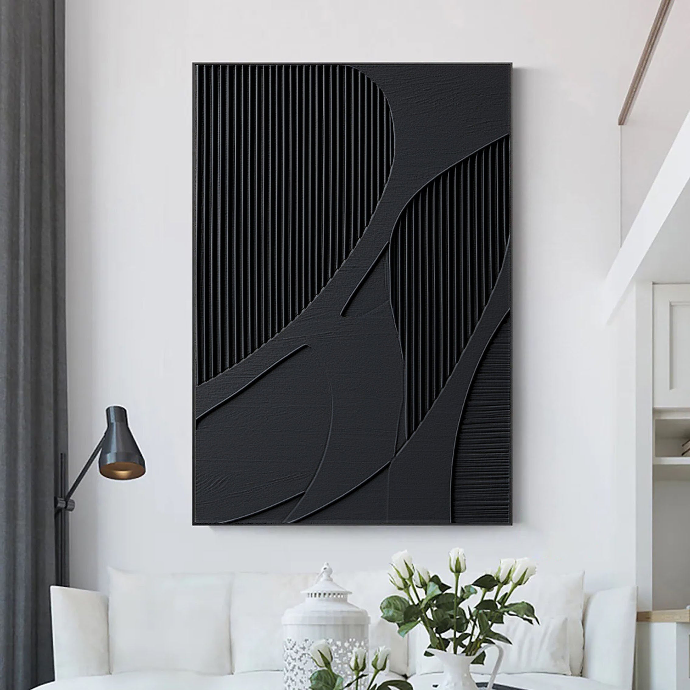Silent Harmony: Geometric Textured Abstract Art